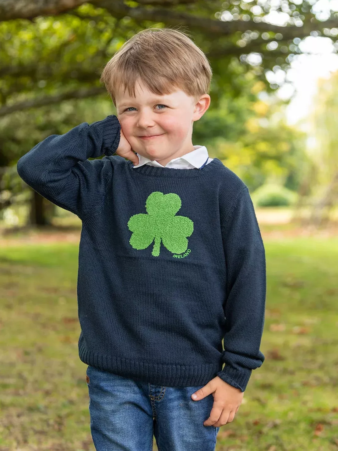 Navy Round Neck Ireland Kids Sweater
