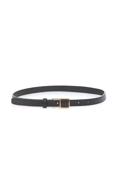 Nina Stone Belt in Black Leather
