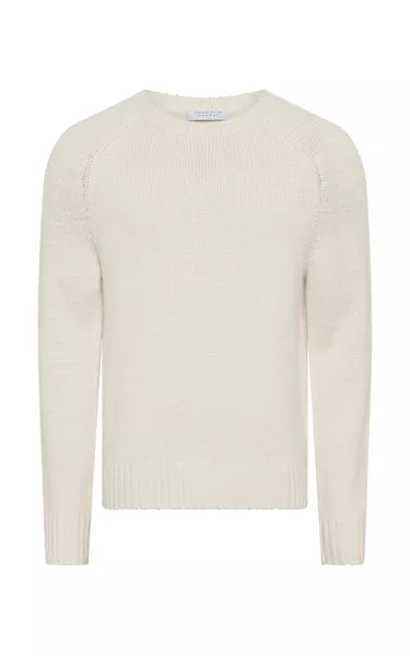 Norwich Knit Sweater in Ivory Cashmere
