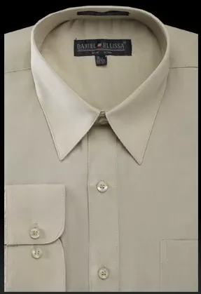 Olive Green Men's Regular Fit Dress Shirt - Basic Style