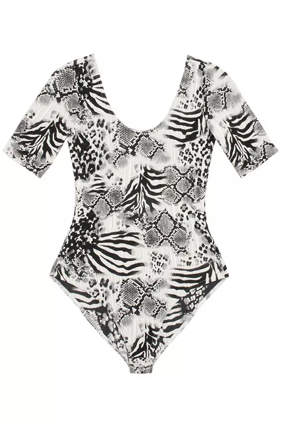 Onyx Animal Wave Leotard