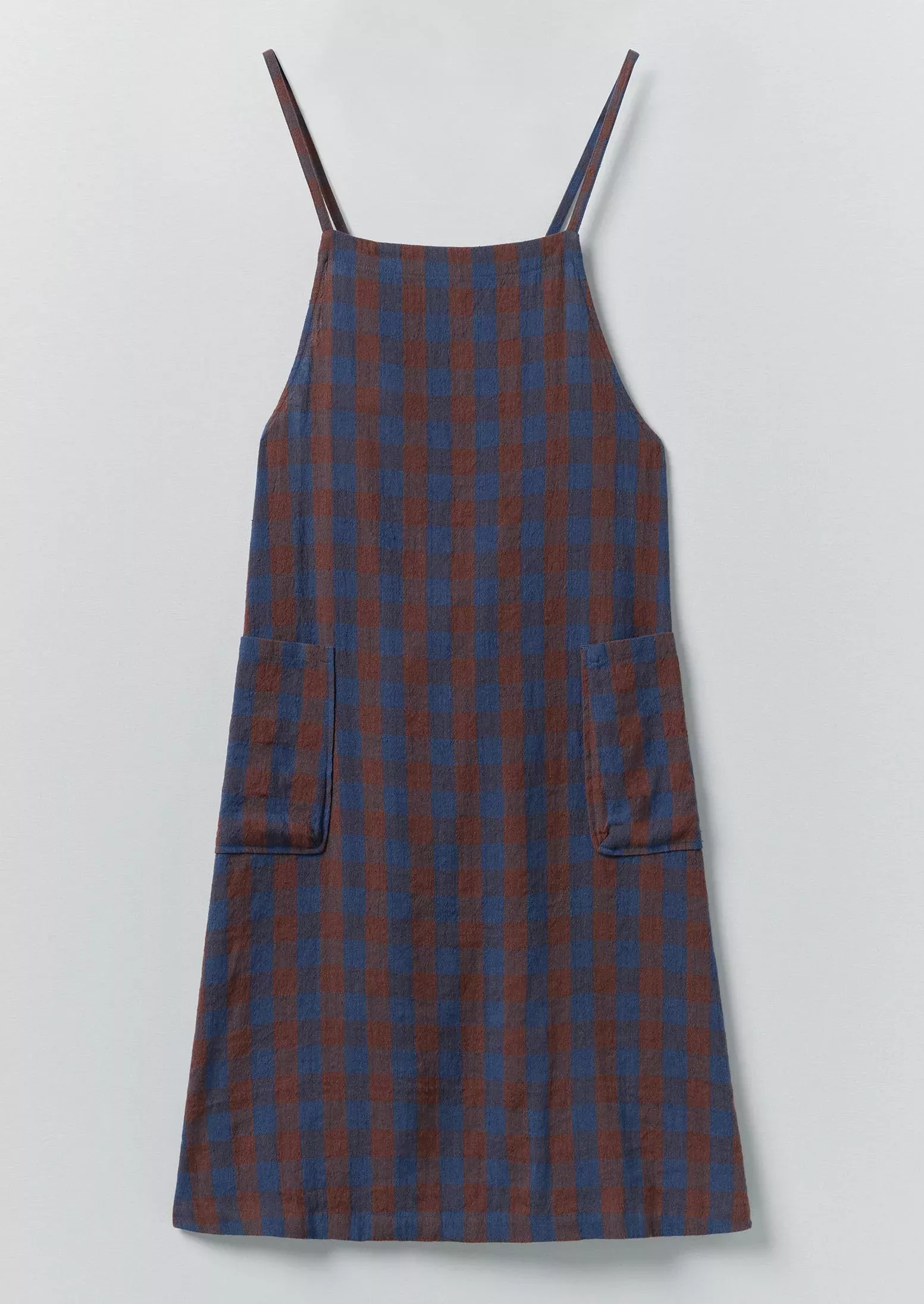 Orchard Check Cross Back Linen Cotton Apron
