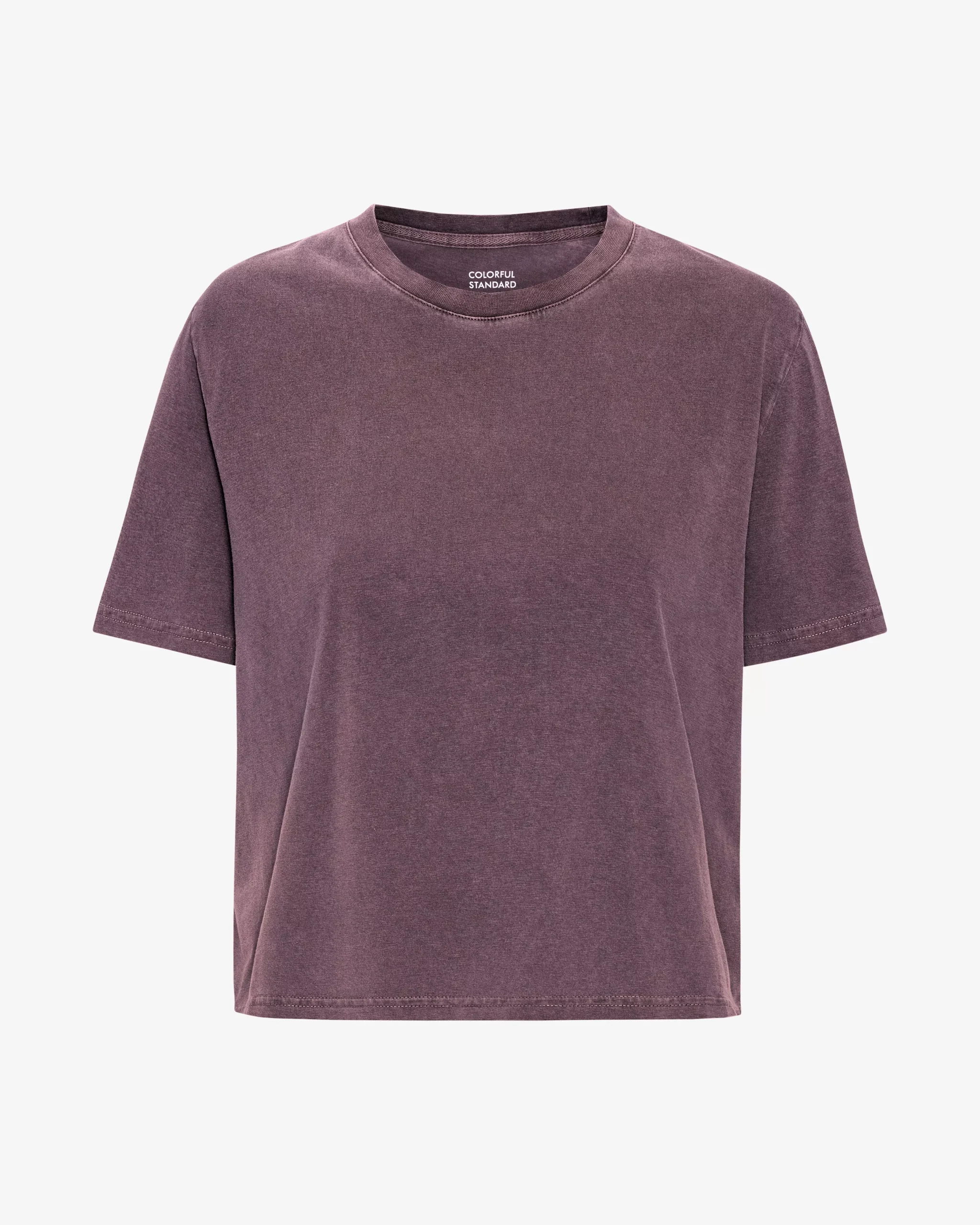 Organic Boxy Crop Tee - Faded Grape