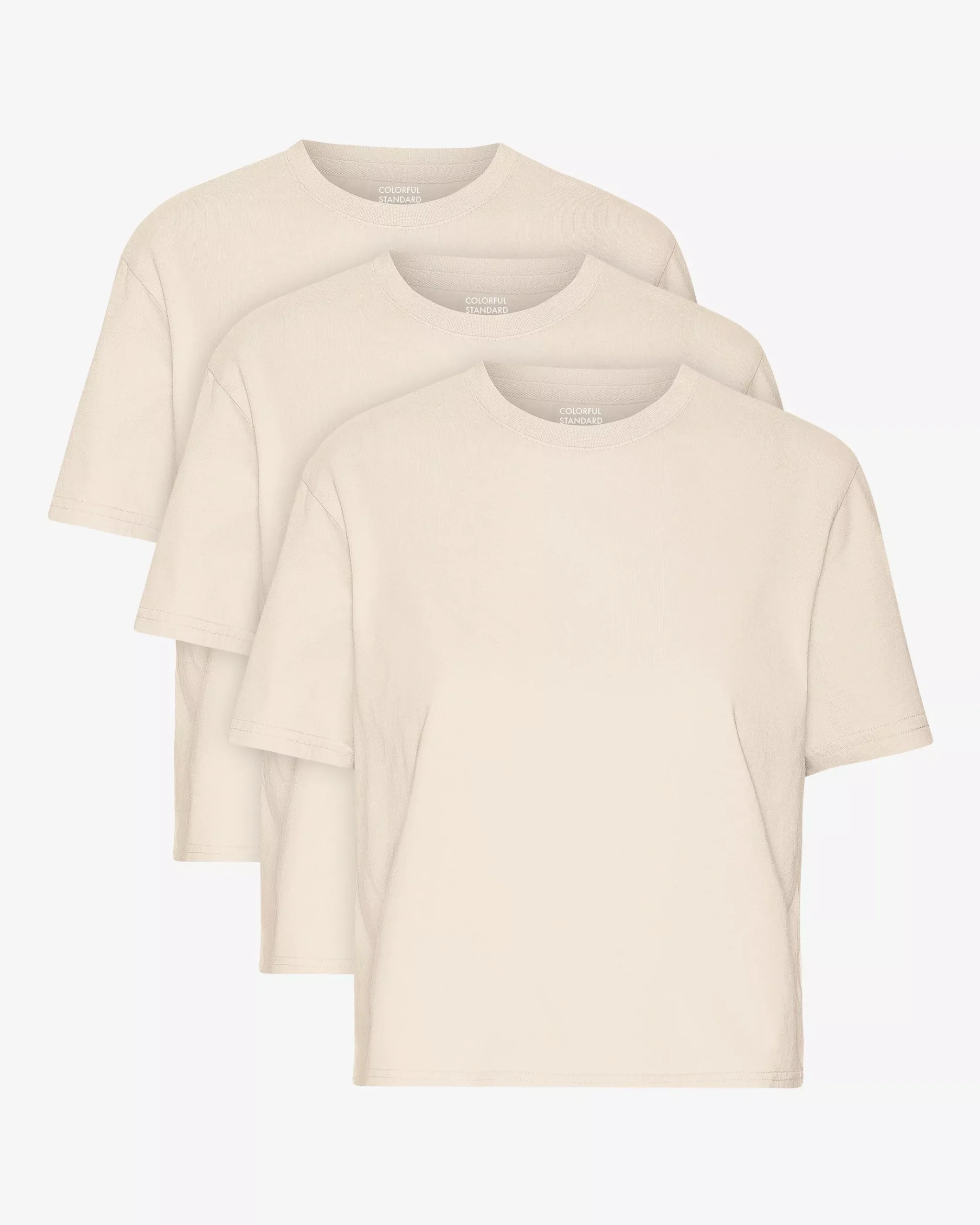 Organic Boxy Crop Tee - Ivory White (3-Pack)