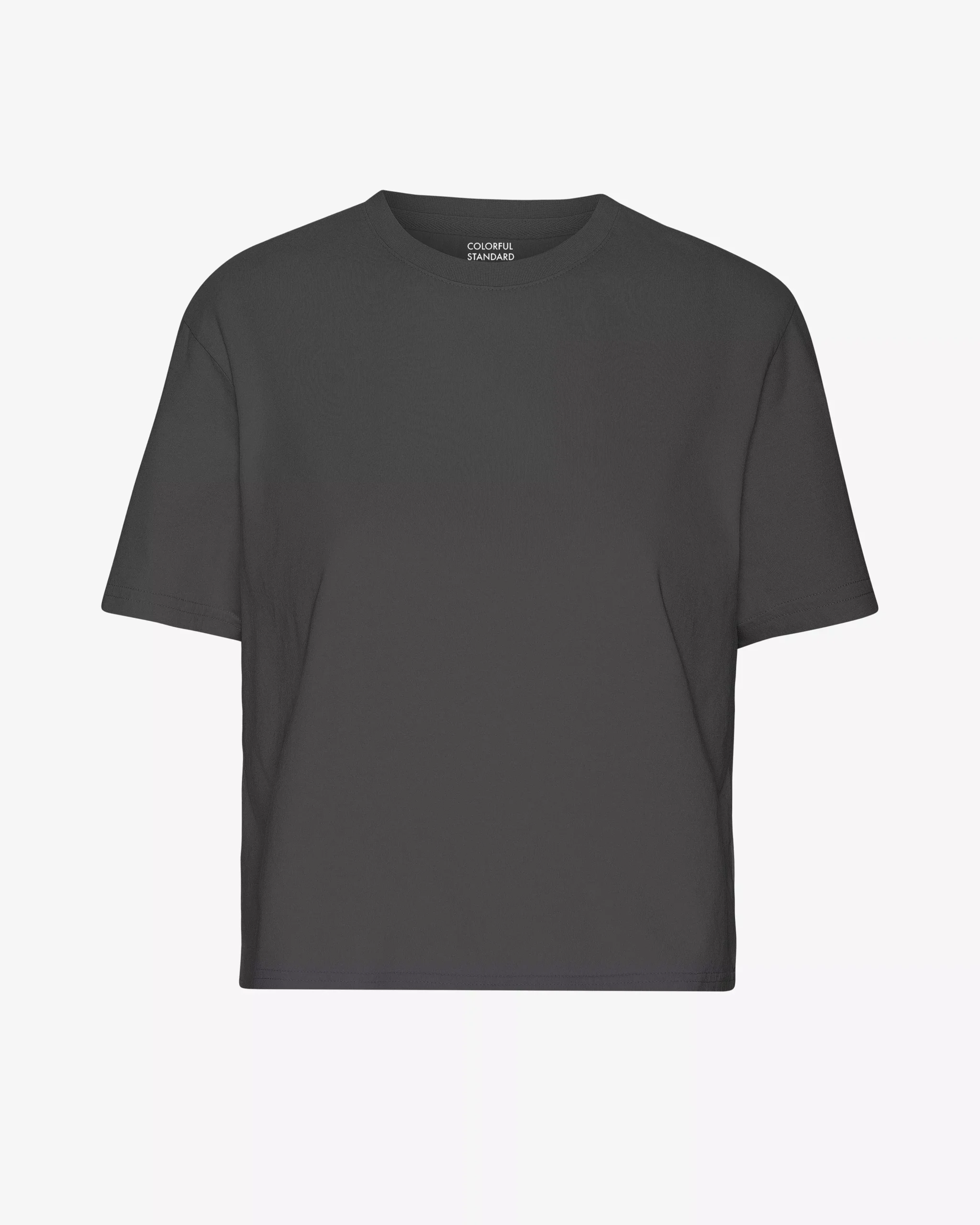 Organic Boxy Crop Tee - Lava Grey