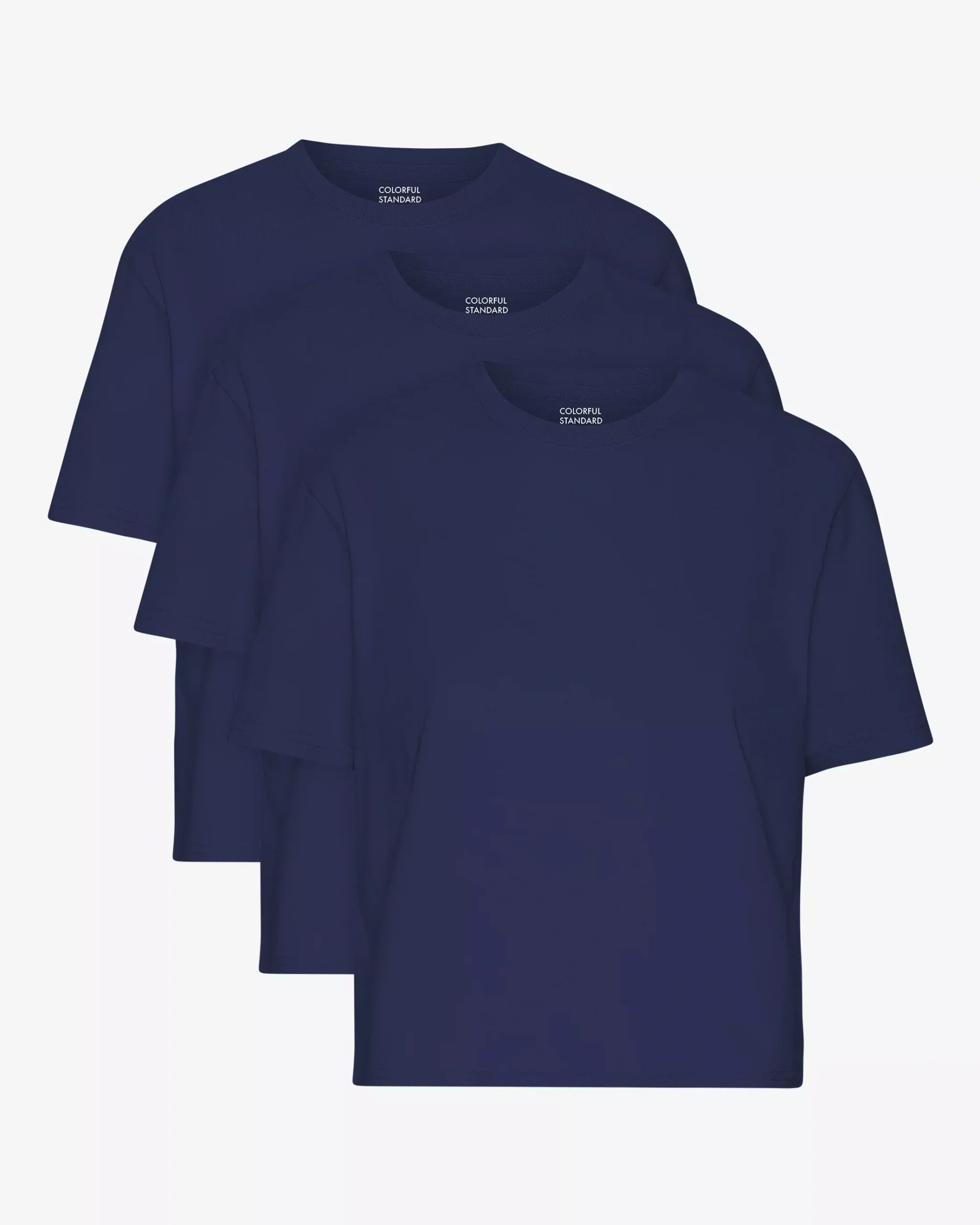 Organic Boxy Crop Tee - Marine Blue (3-Pack)