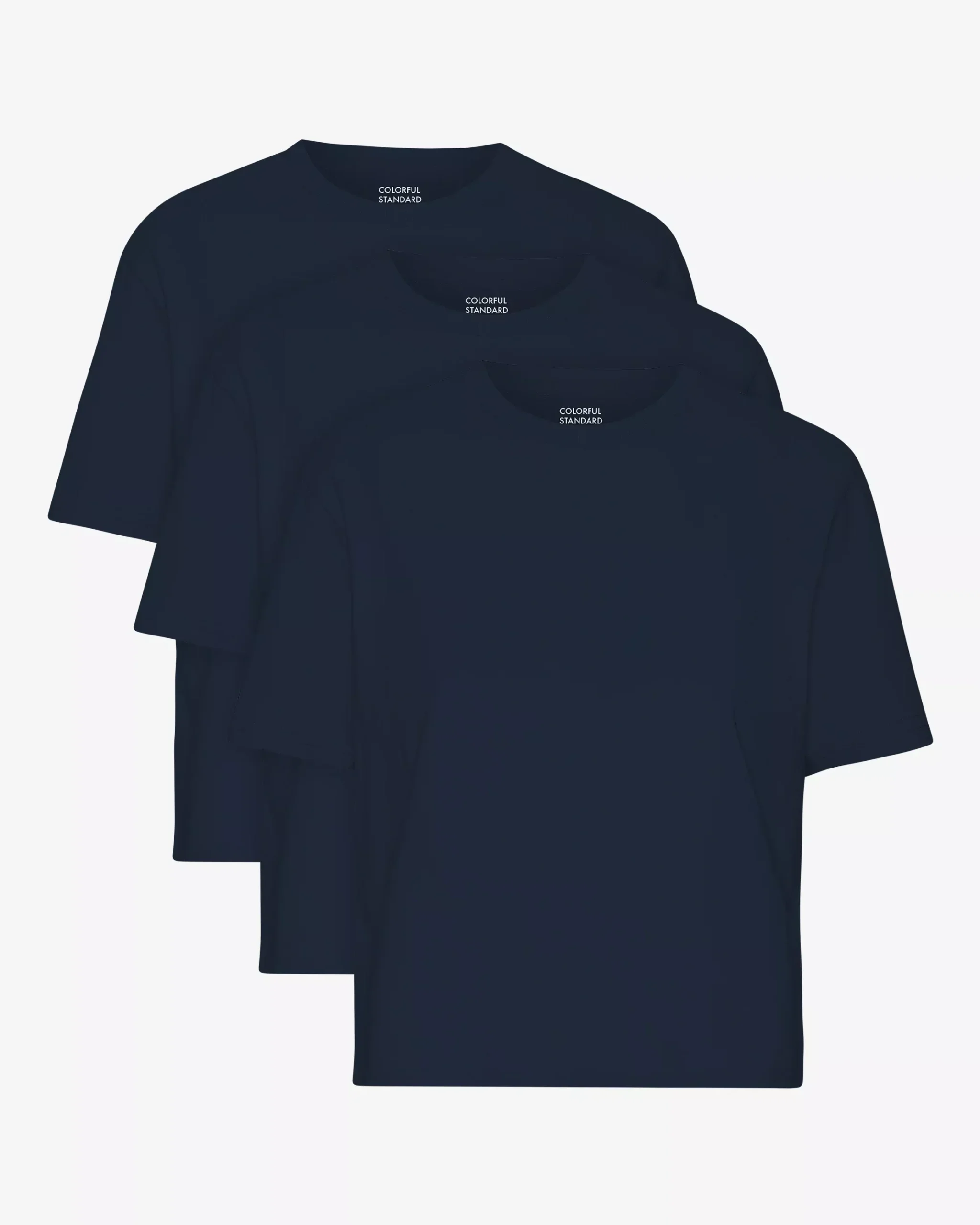 Organic Boxy Crop Tee - Navy Blue (3-Pack)