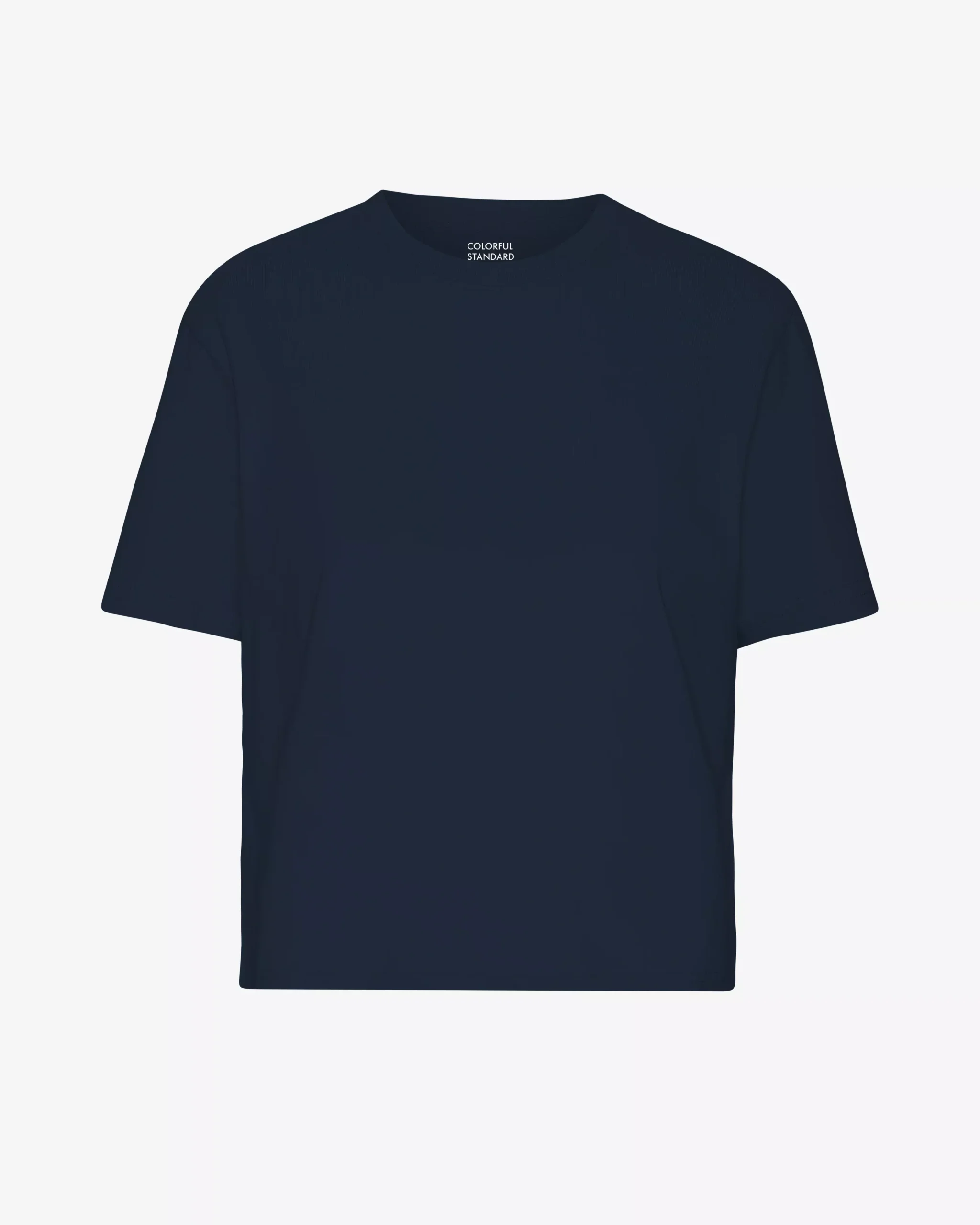 Organic Boxy Crop Tee - Navy Blue