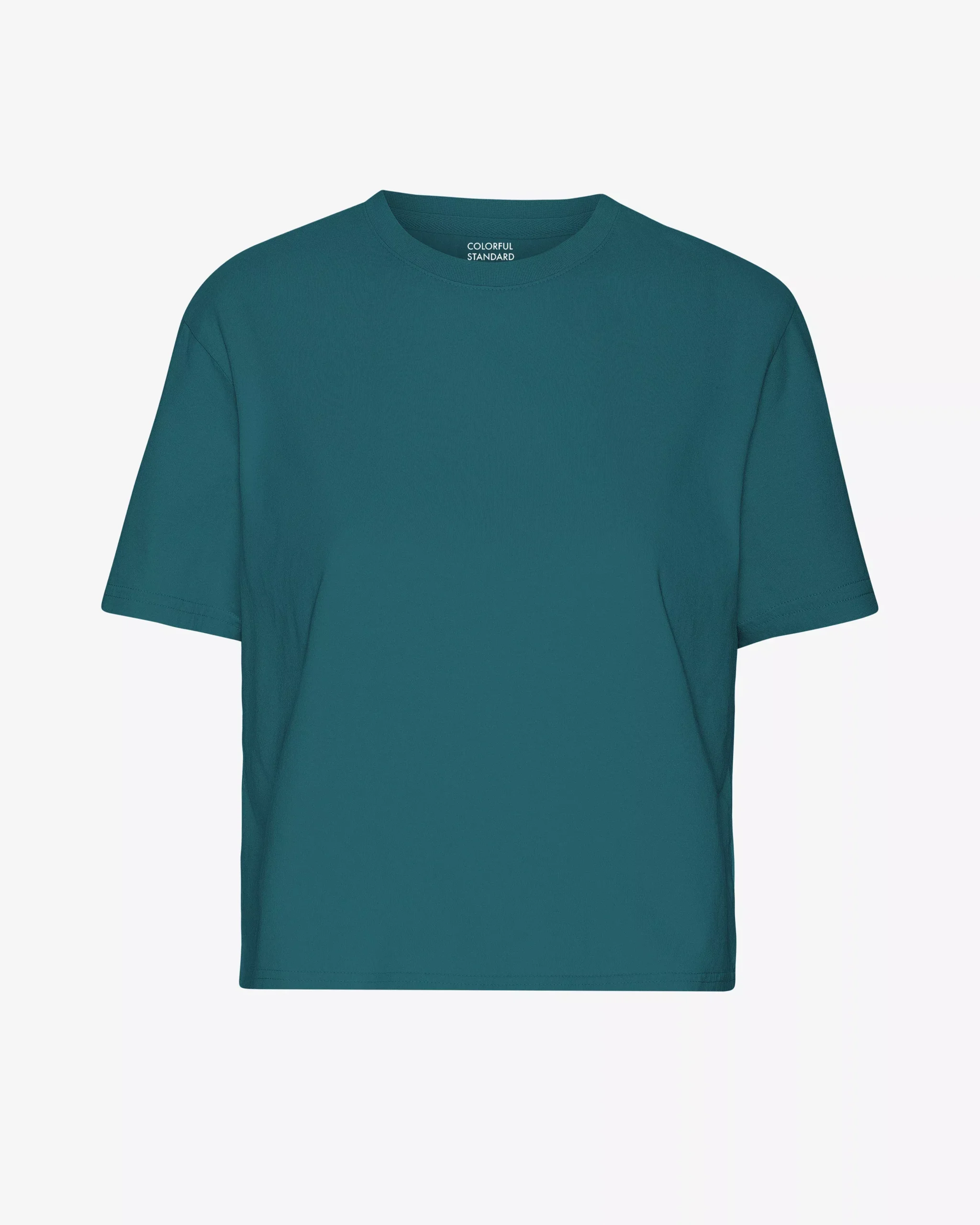 Organic Boxy Crop Tee - Ocean Green