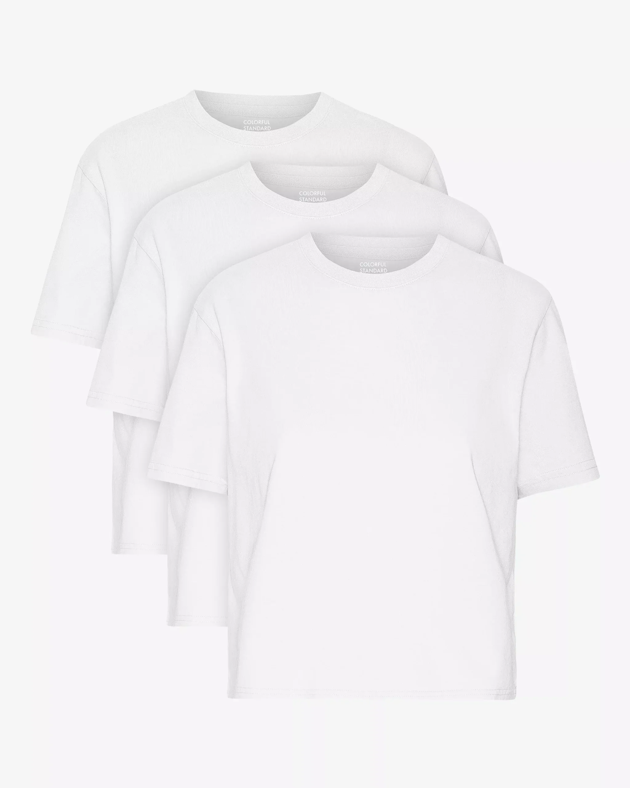 Organic Boxy Crop Tee - Optical White (3-Pack)