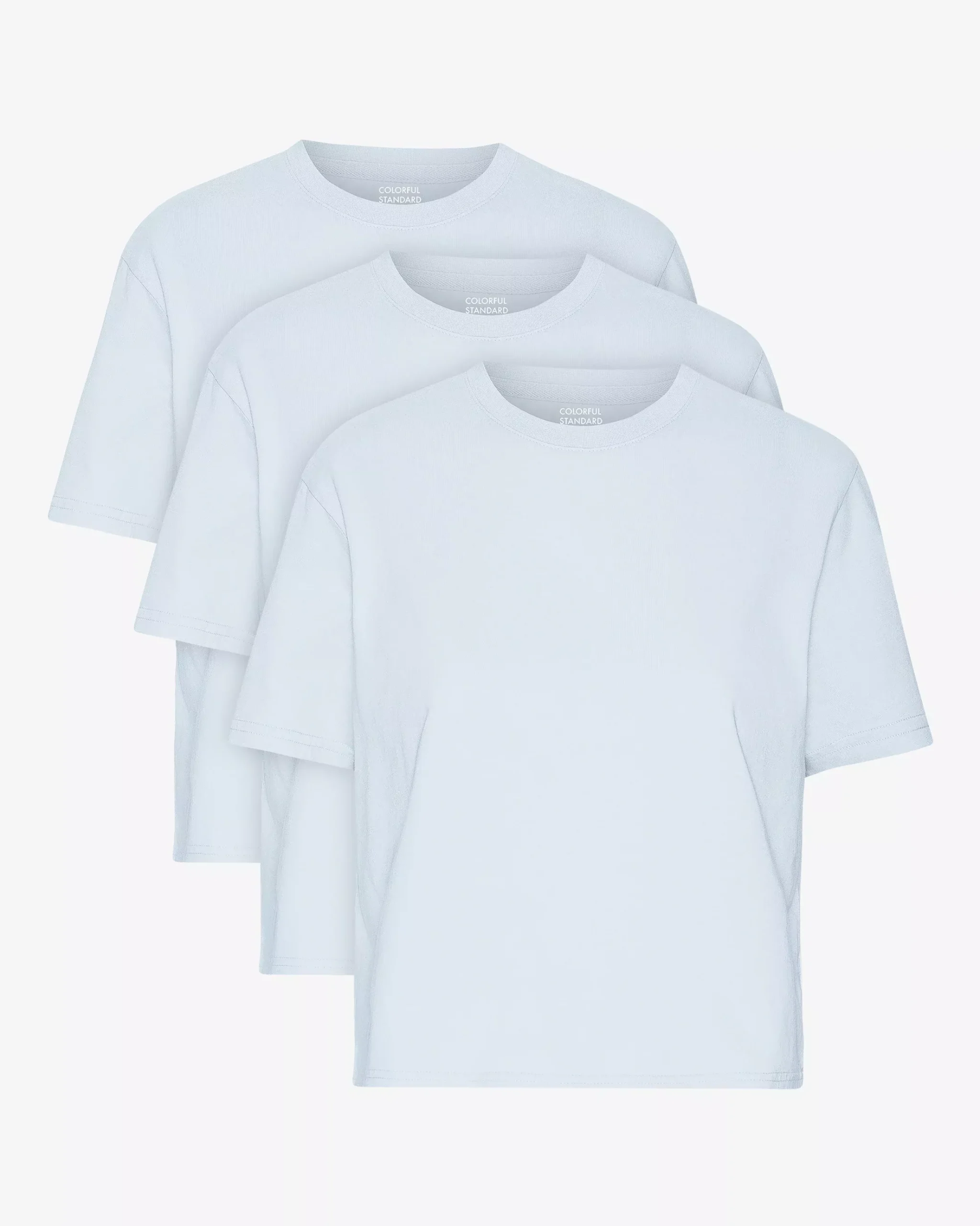 Organic Boxy Crop Tee - Polar Blue (3-Pack)