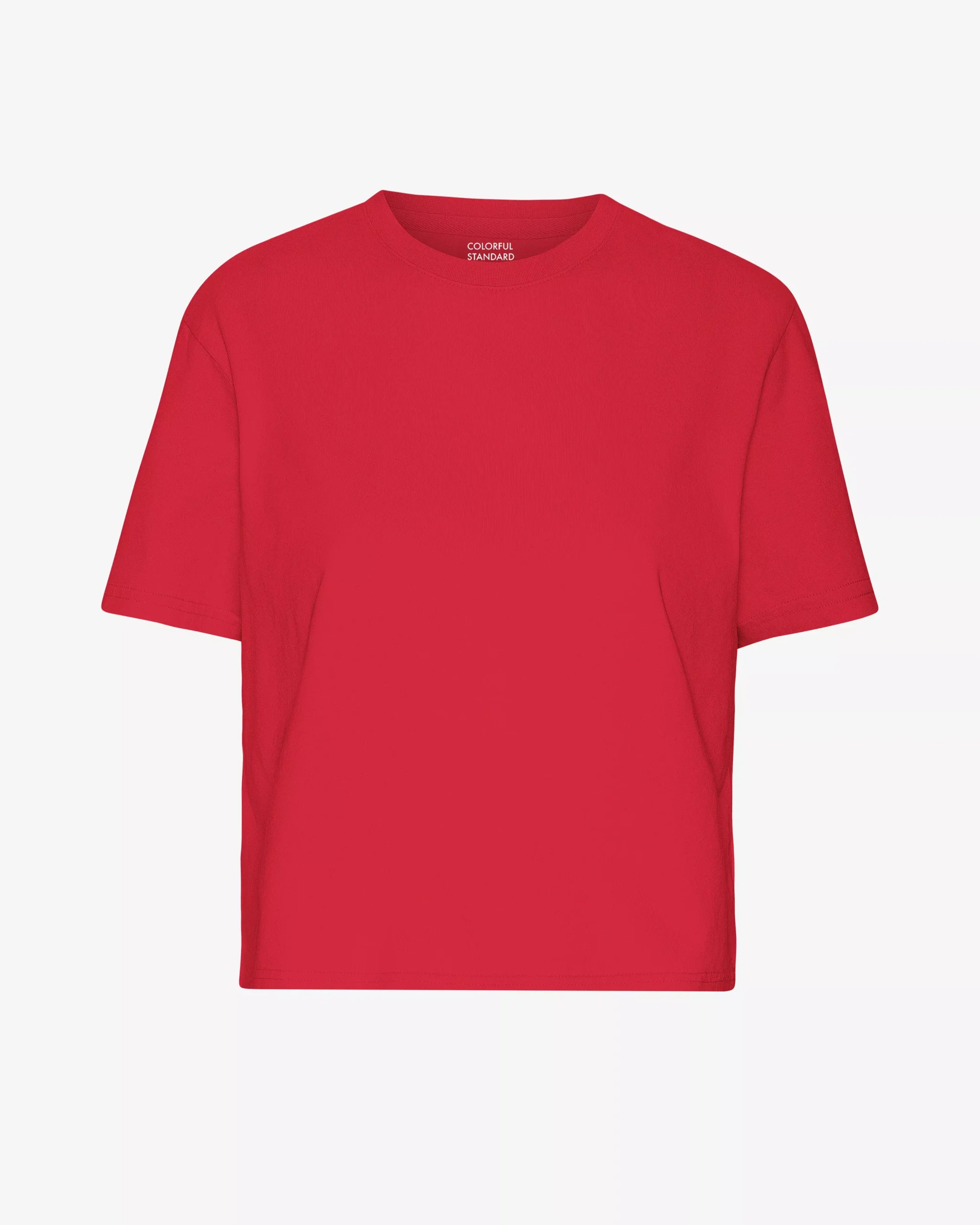 Organic Boxy Crop Tee - Scarlet Red