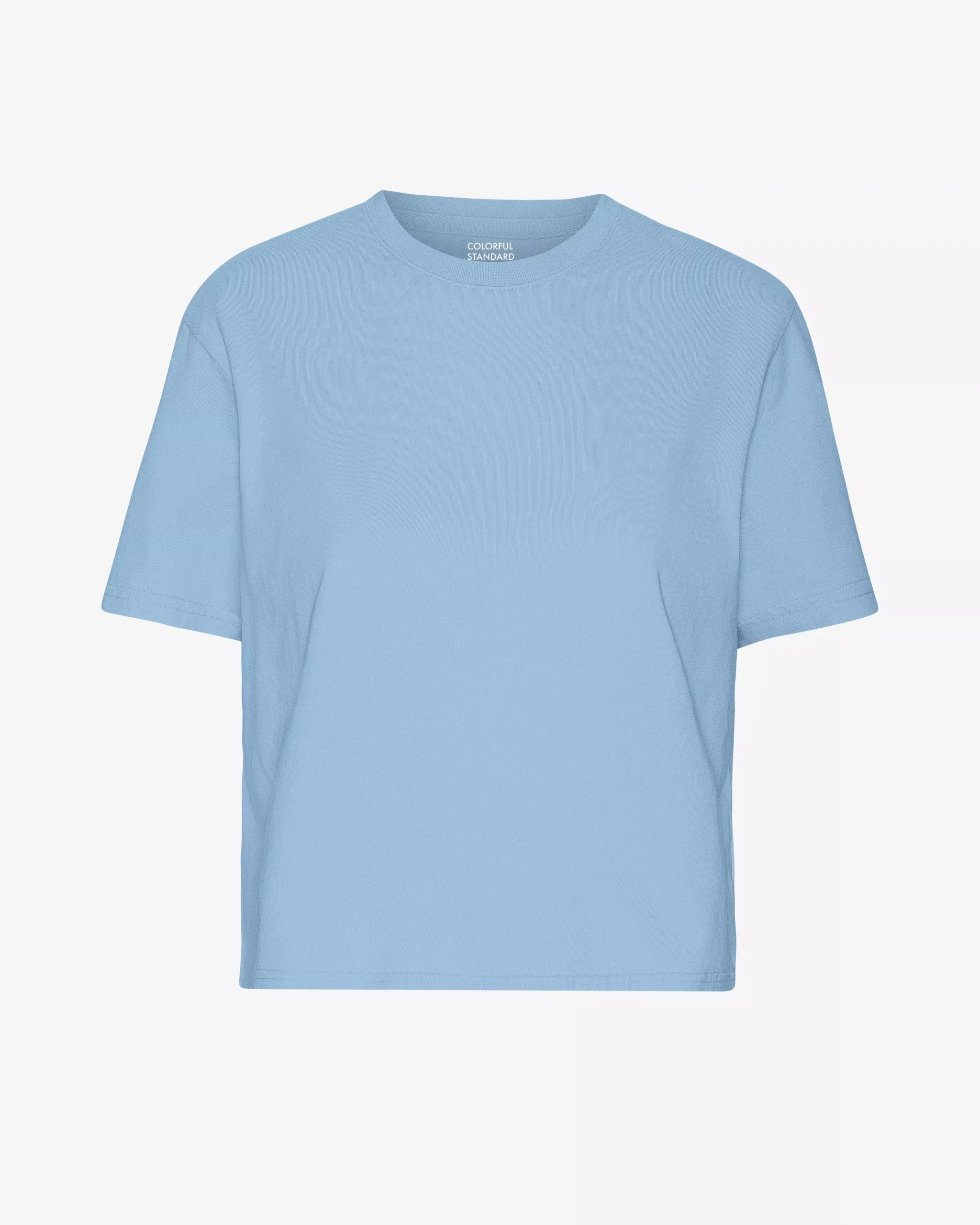 Organic Boxy Crop Tee - Seaside Blue