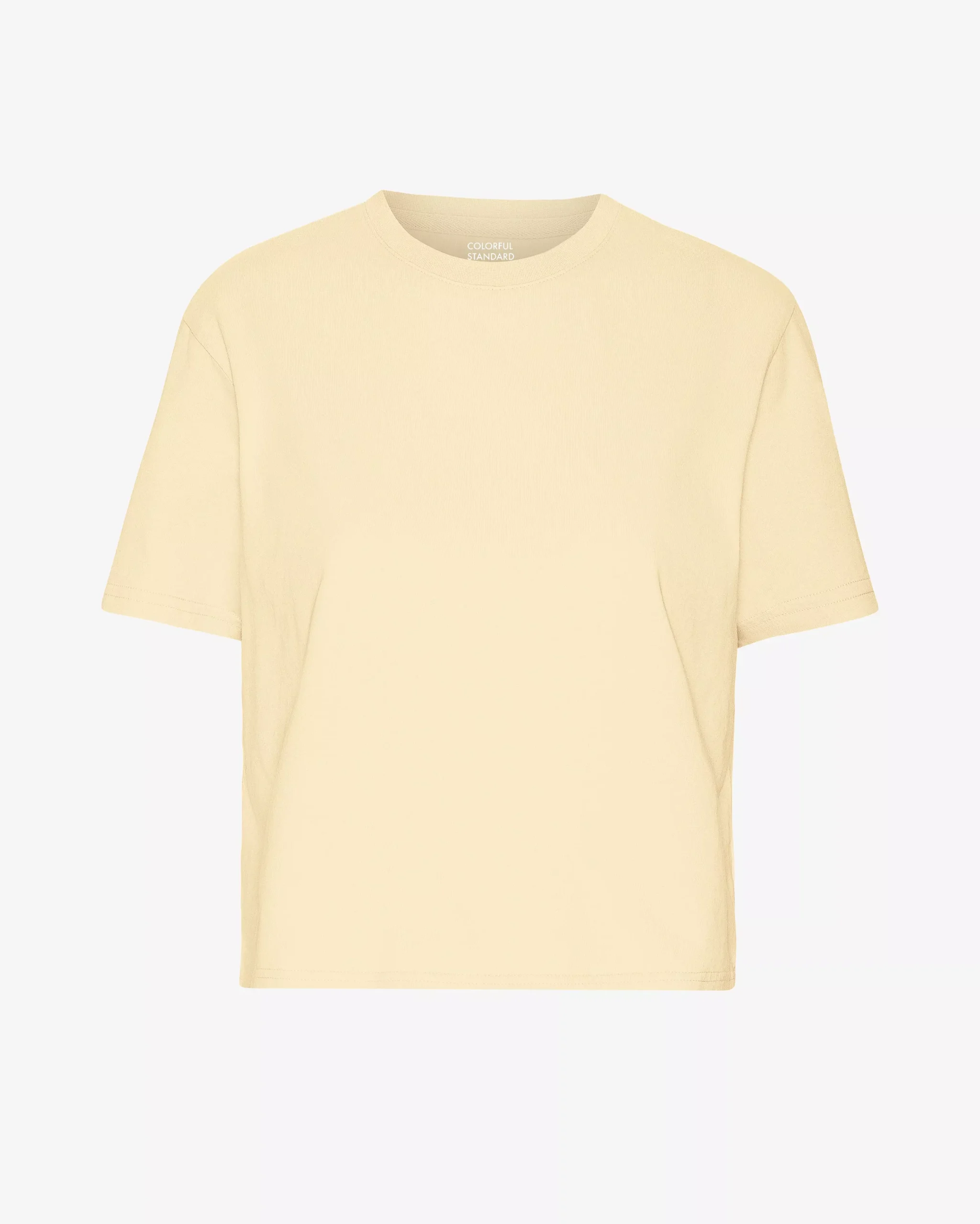 Organic Boxy Crop Tee - Soft Yellow