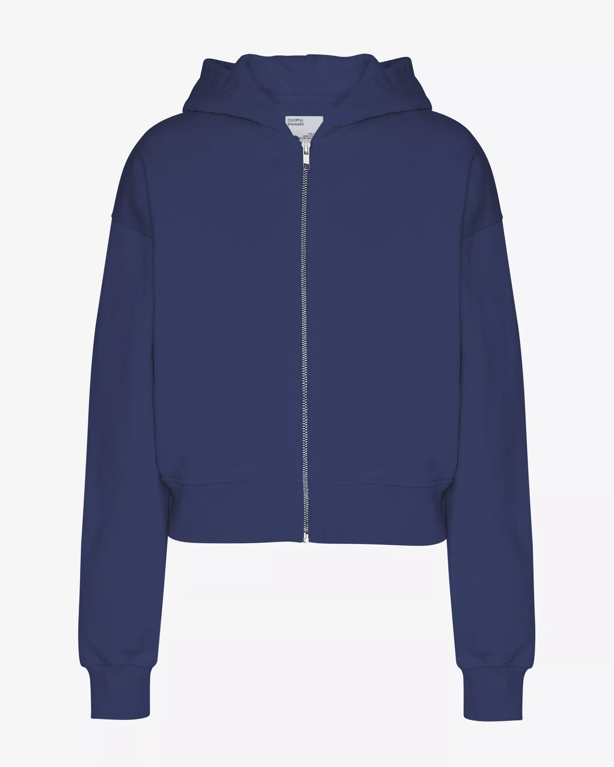 Organic Crop Zip Hood - Marine Blue
