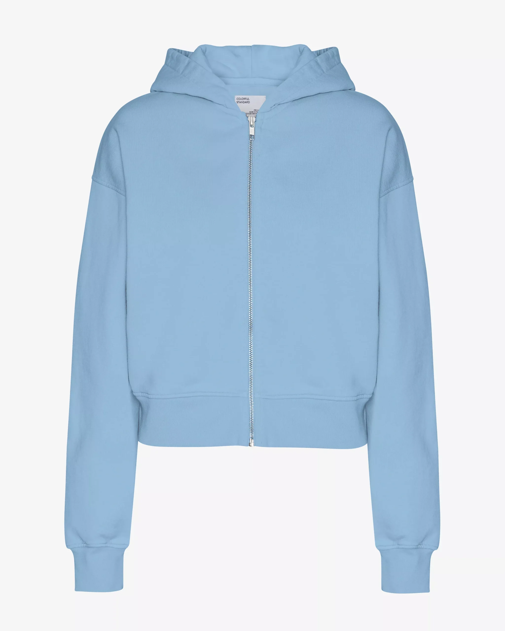 Organic Crop Zip Hood - Seaside Blue