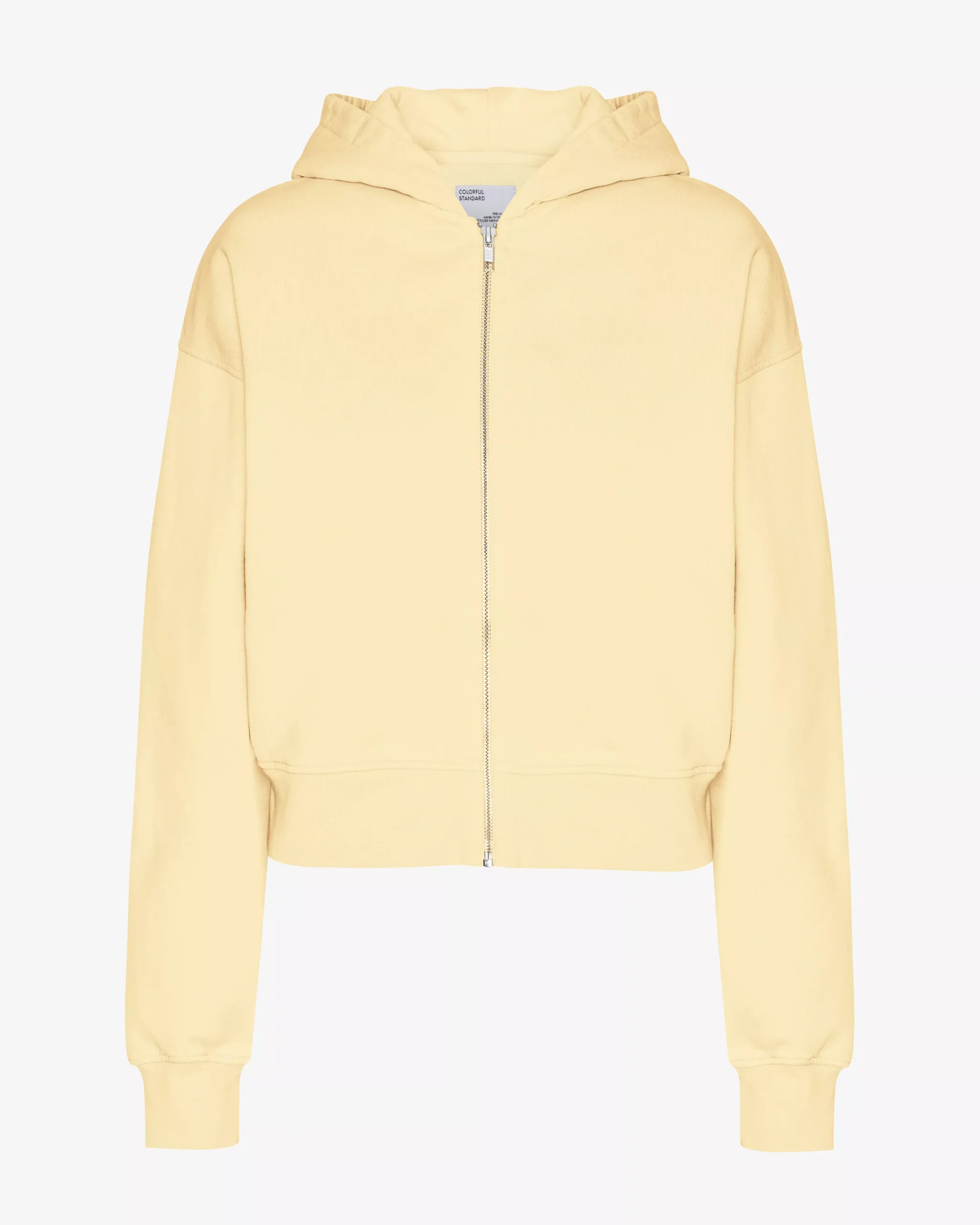 Organic Crop Zip Hood - Soft Yellow