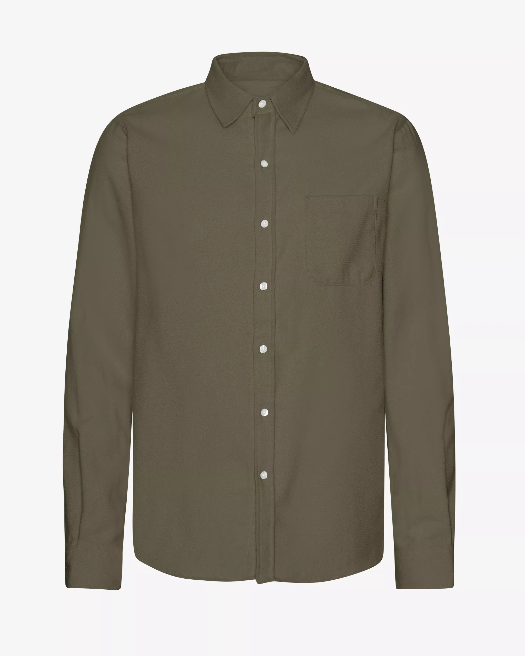 Organic Flannel Shirt - Dusty Olive