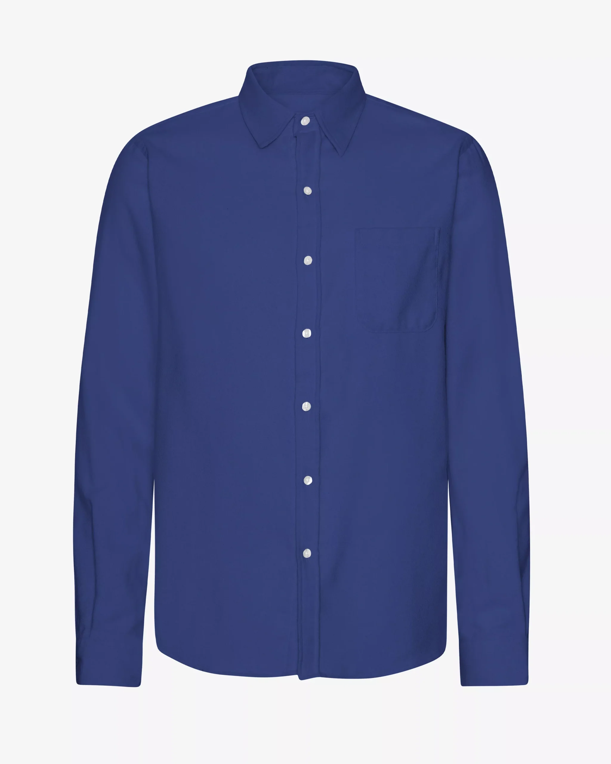 Organic Flannel Shirt - Marine Blue