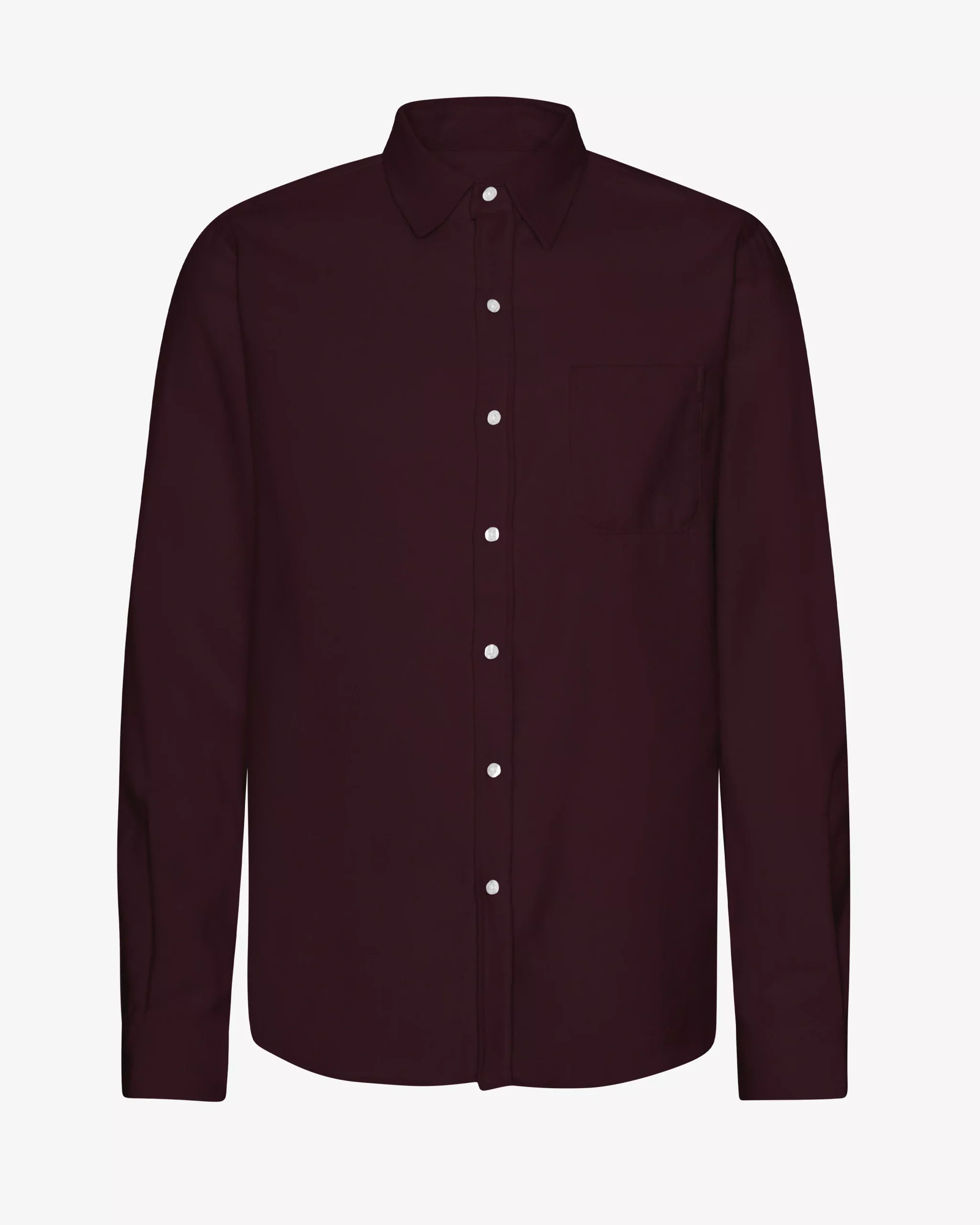 Organic Flannel Shirt - Oxblood Red