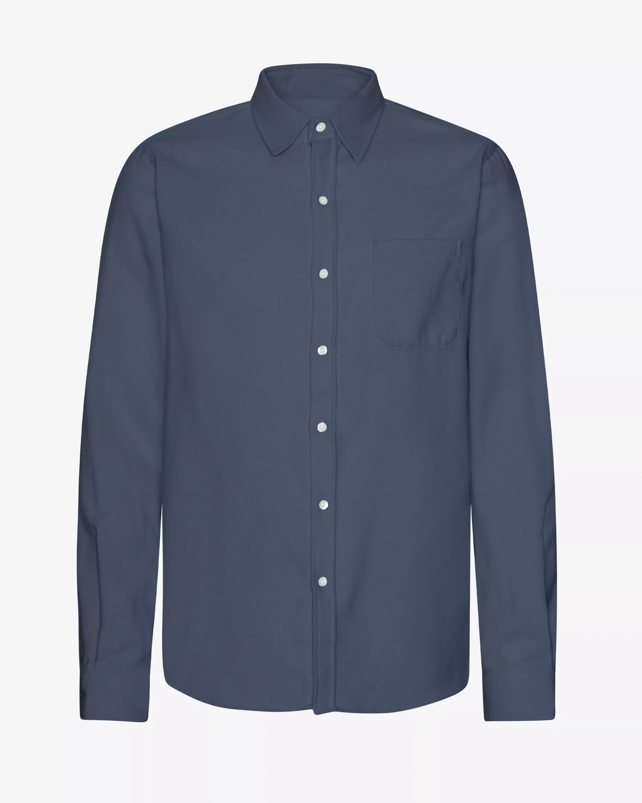 Organic Flannel Shirt - Petrol Blue