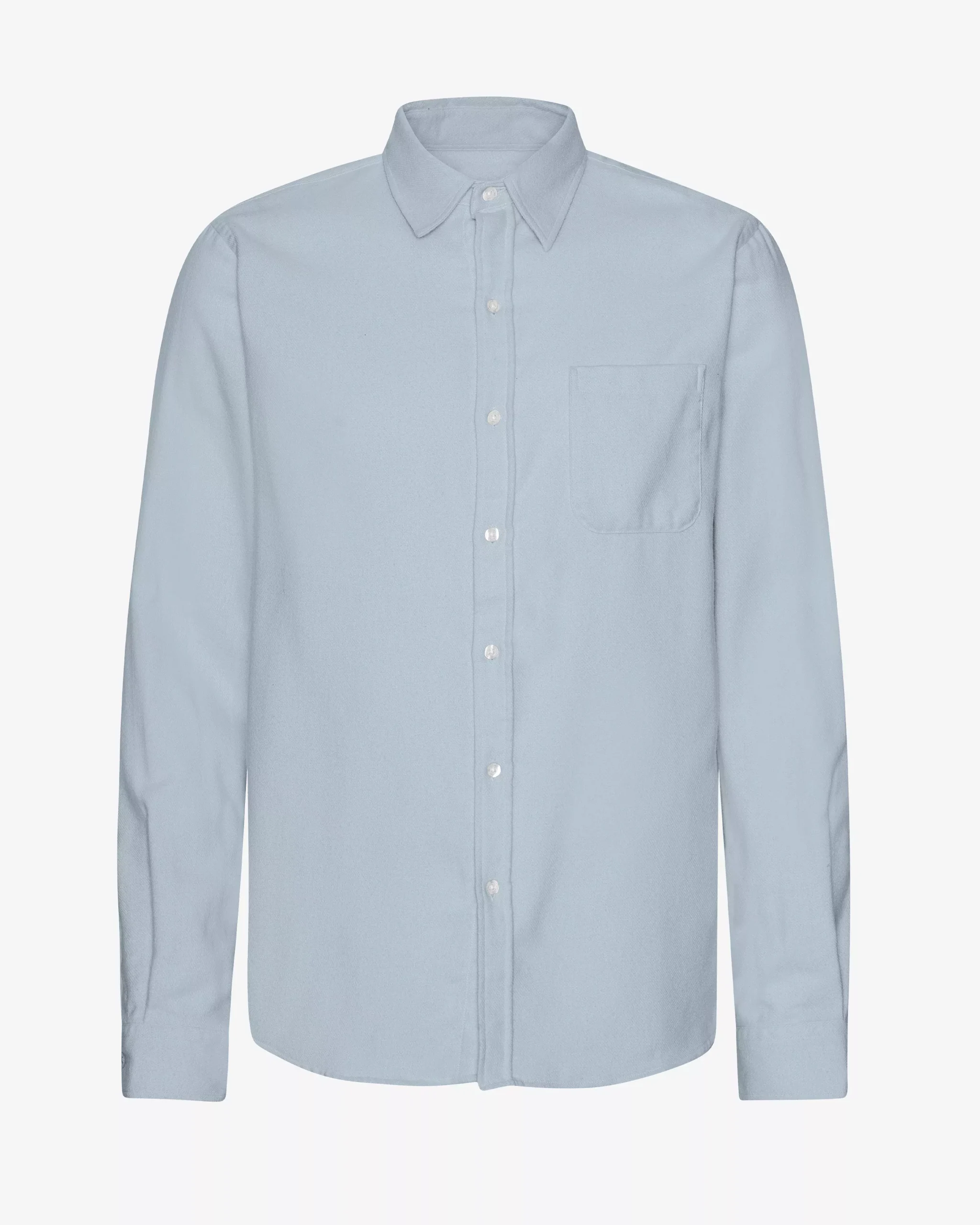 Organic Flannel Shirt - Steel Blue