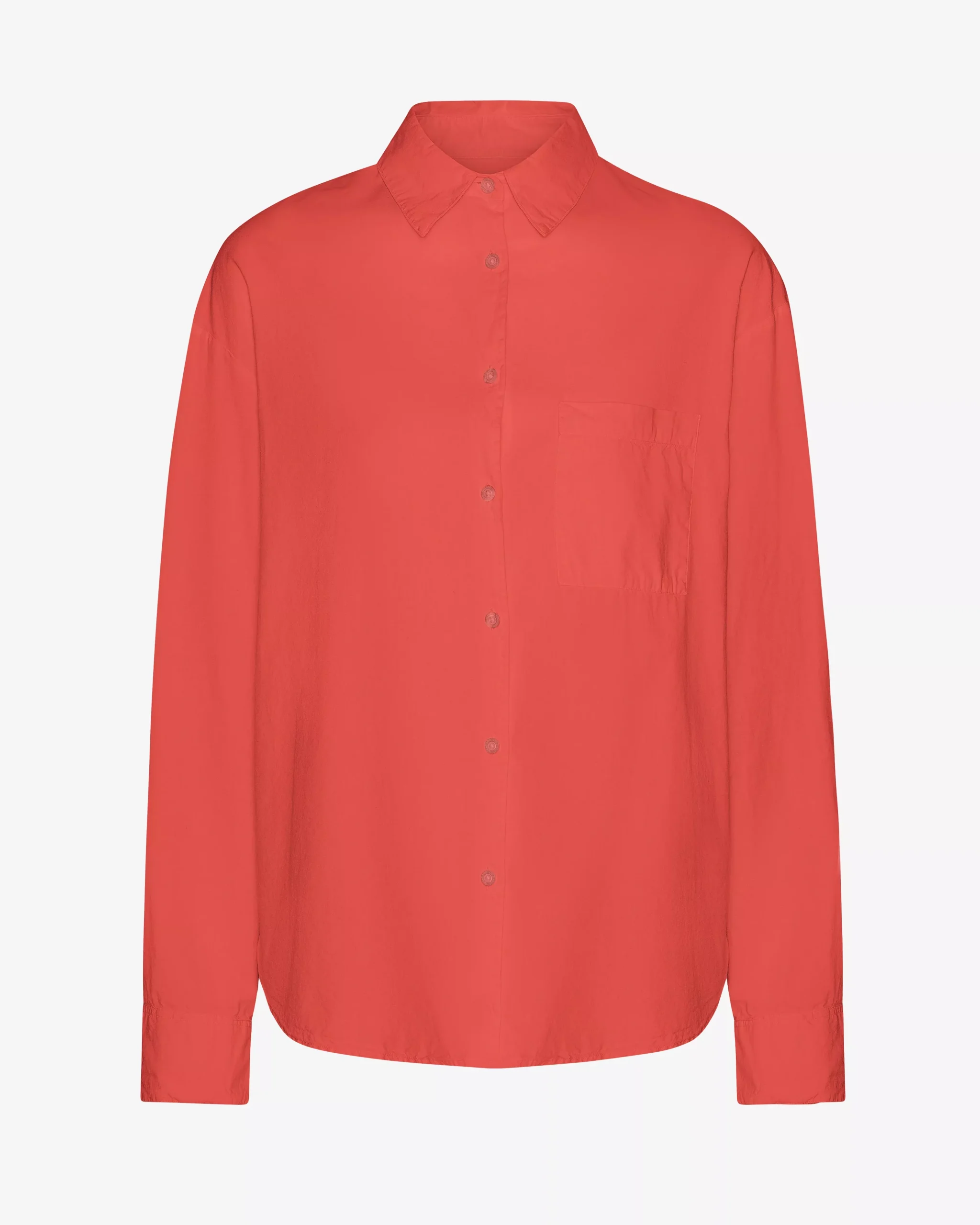 Organic Oversized Shirt - Red Tangerine