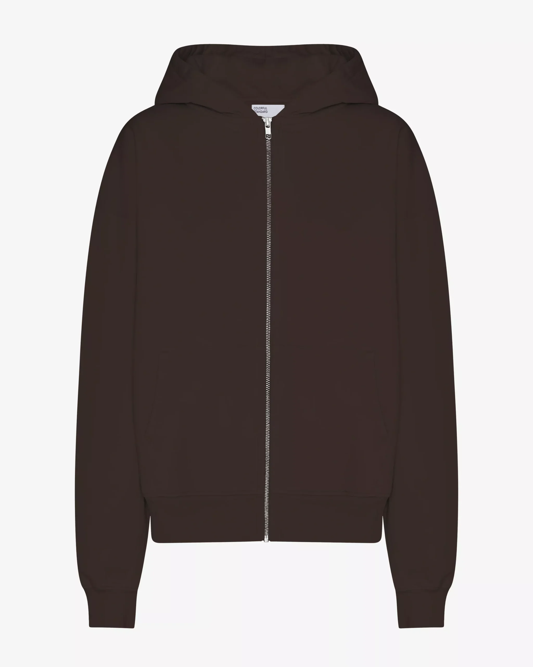 Organic Oversized Zip Hood - Coffee Brown
