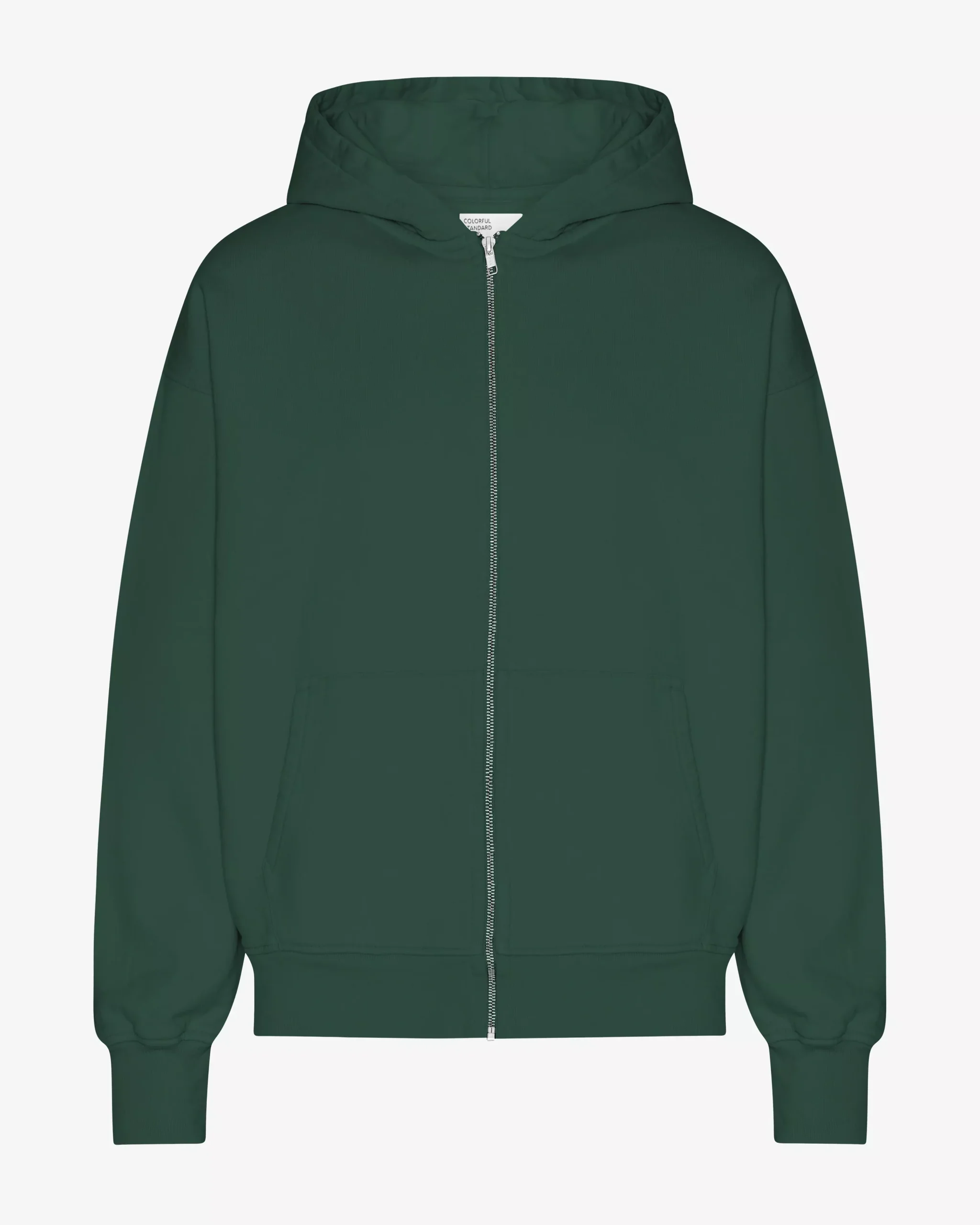 Organic Oversized Zip Hood - Emerald Green