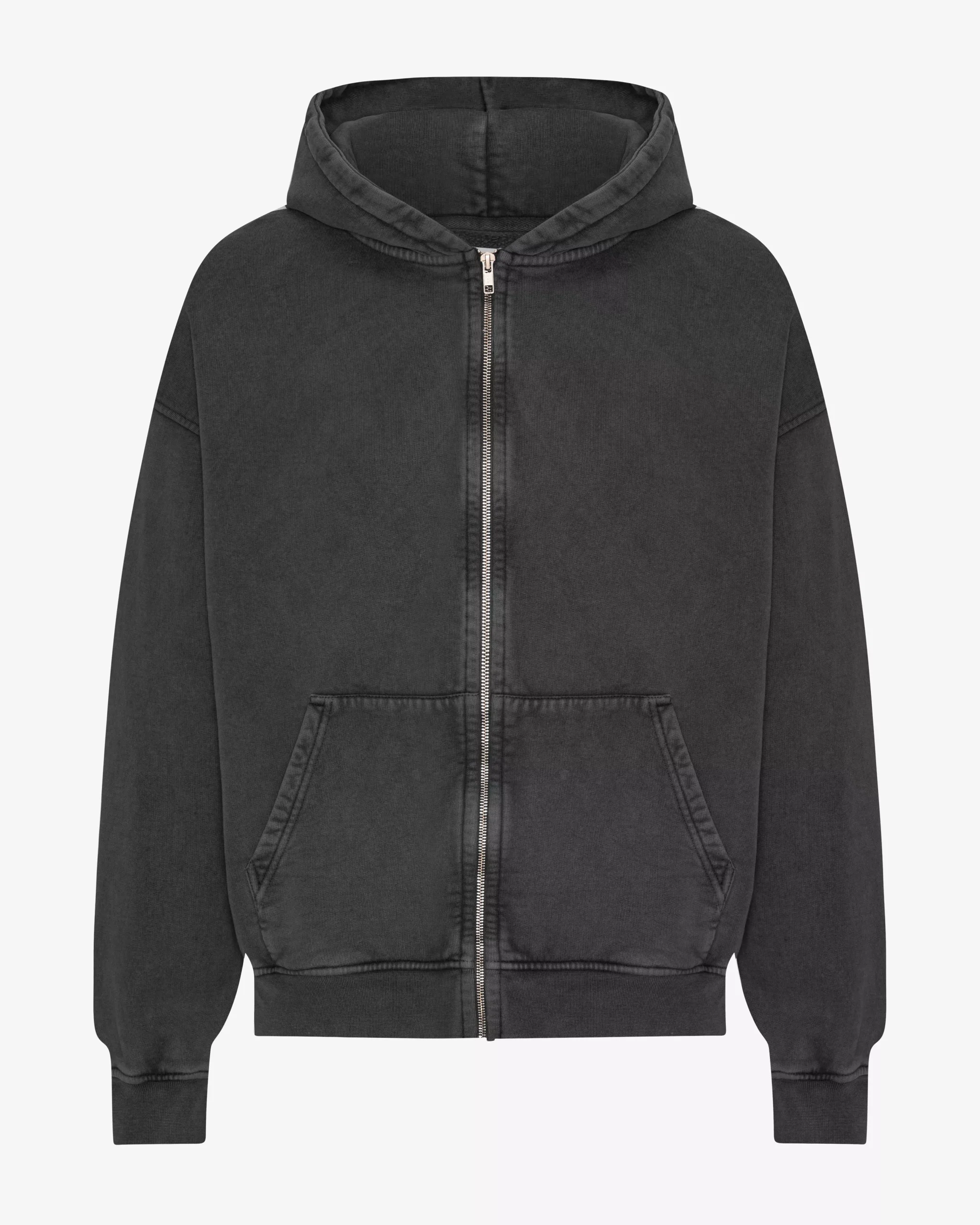 Organic Oversized Zip Hood - Faded Black