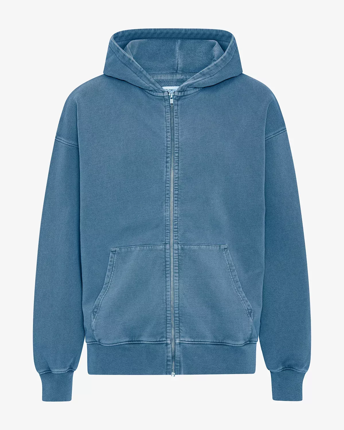 Organic Oversized Zip Hood - Faded Indigo