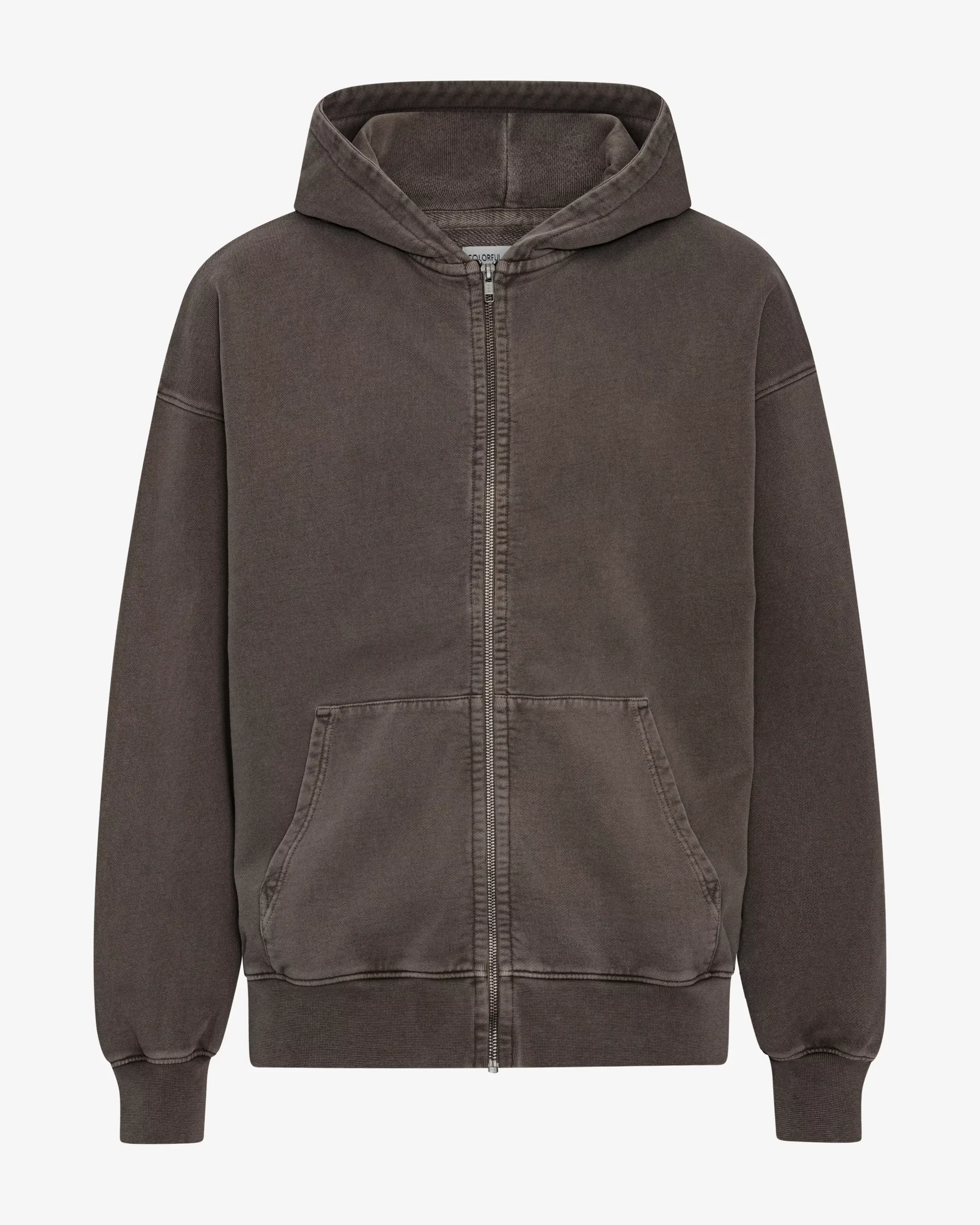 Organic Oversized Zip Hood - Faded Mud