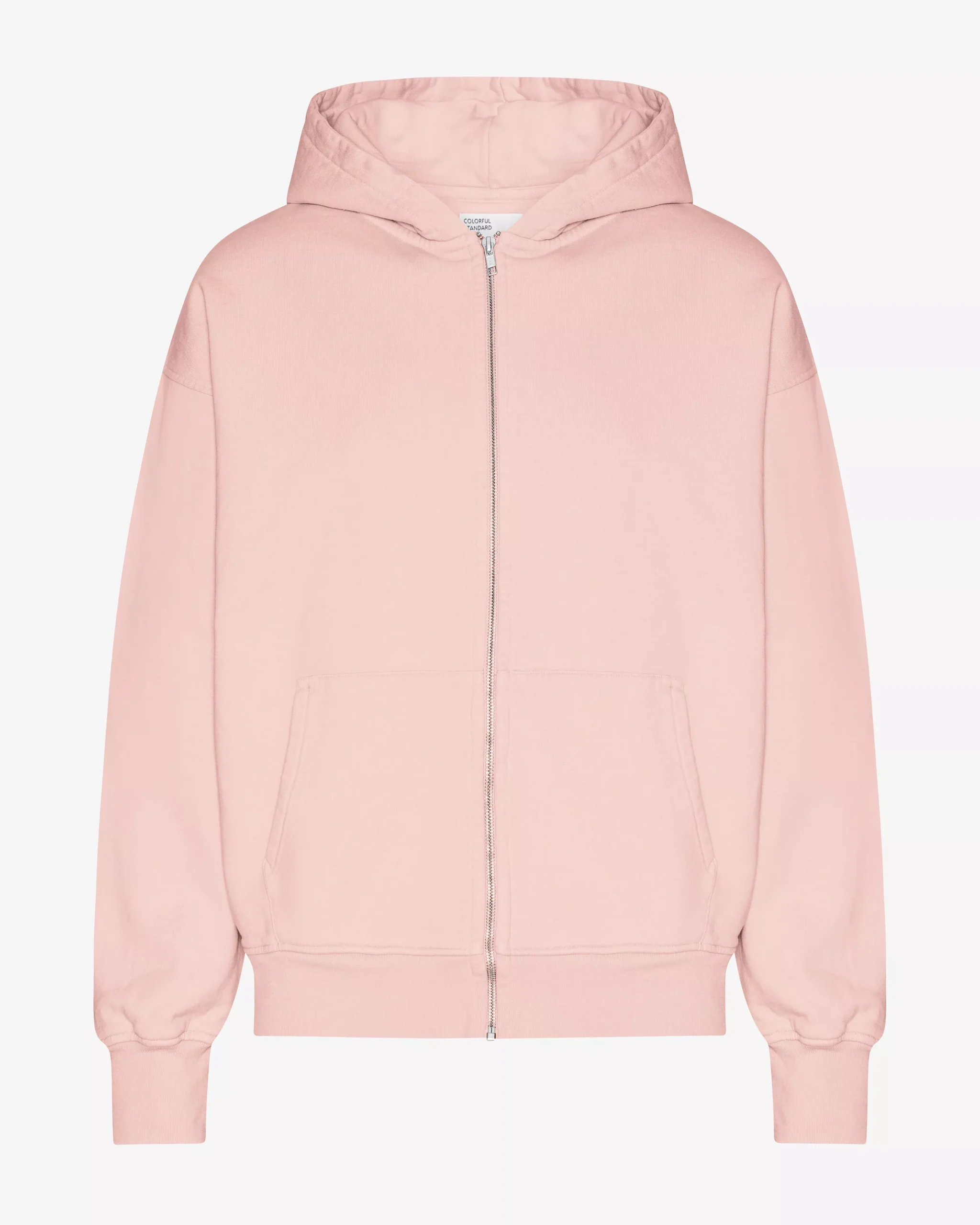 Organic Oversized Zip Hood - Faded Pink