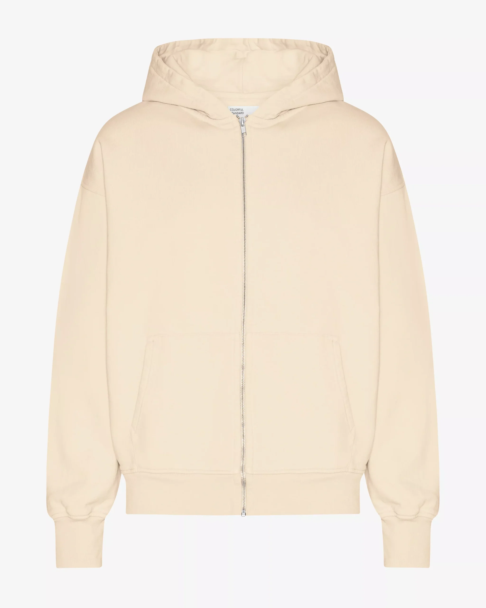 Organic Oversized Zip Hood - Ivory White