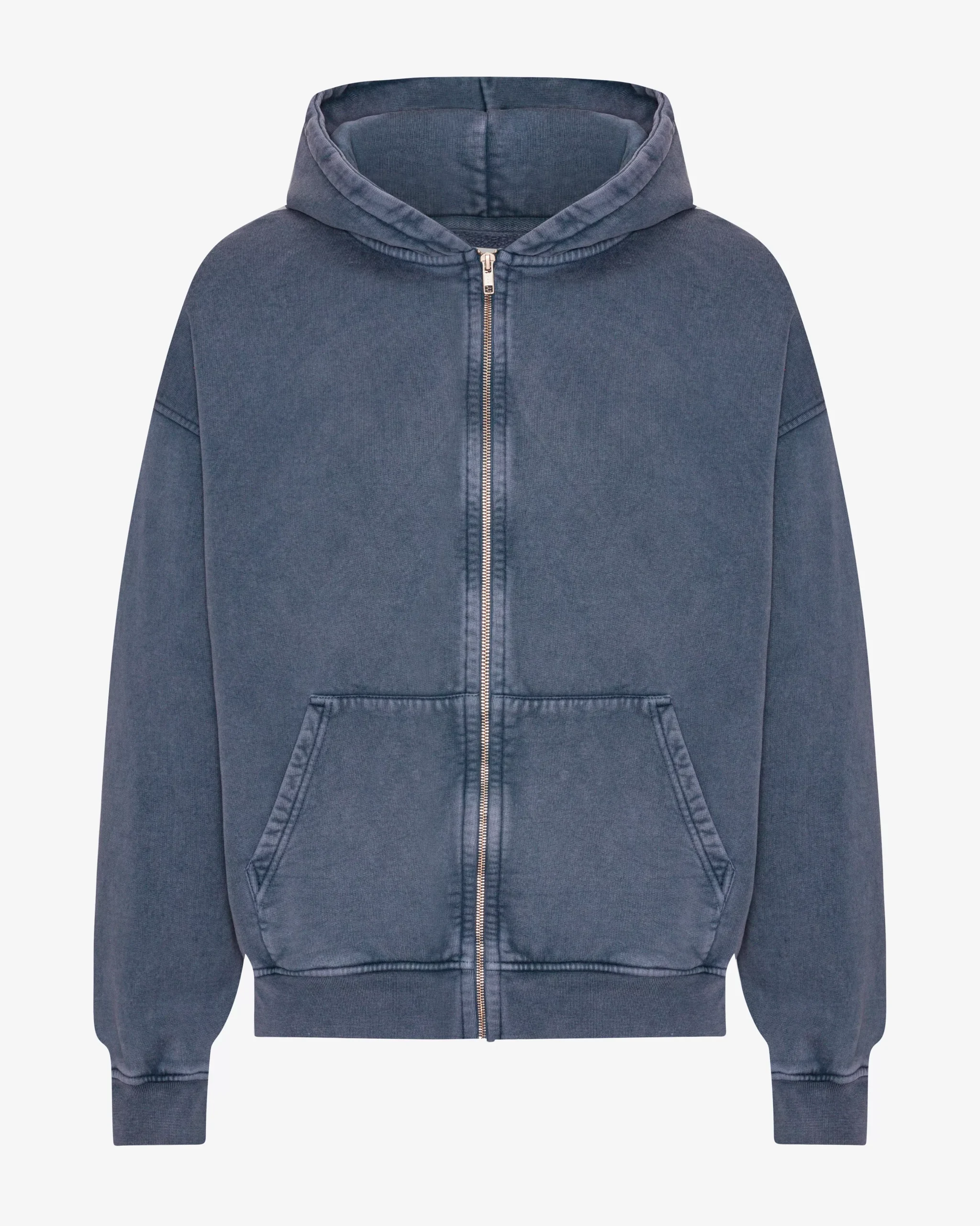 Organic Oversized Zip Hood - Neptune Blue