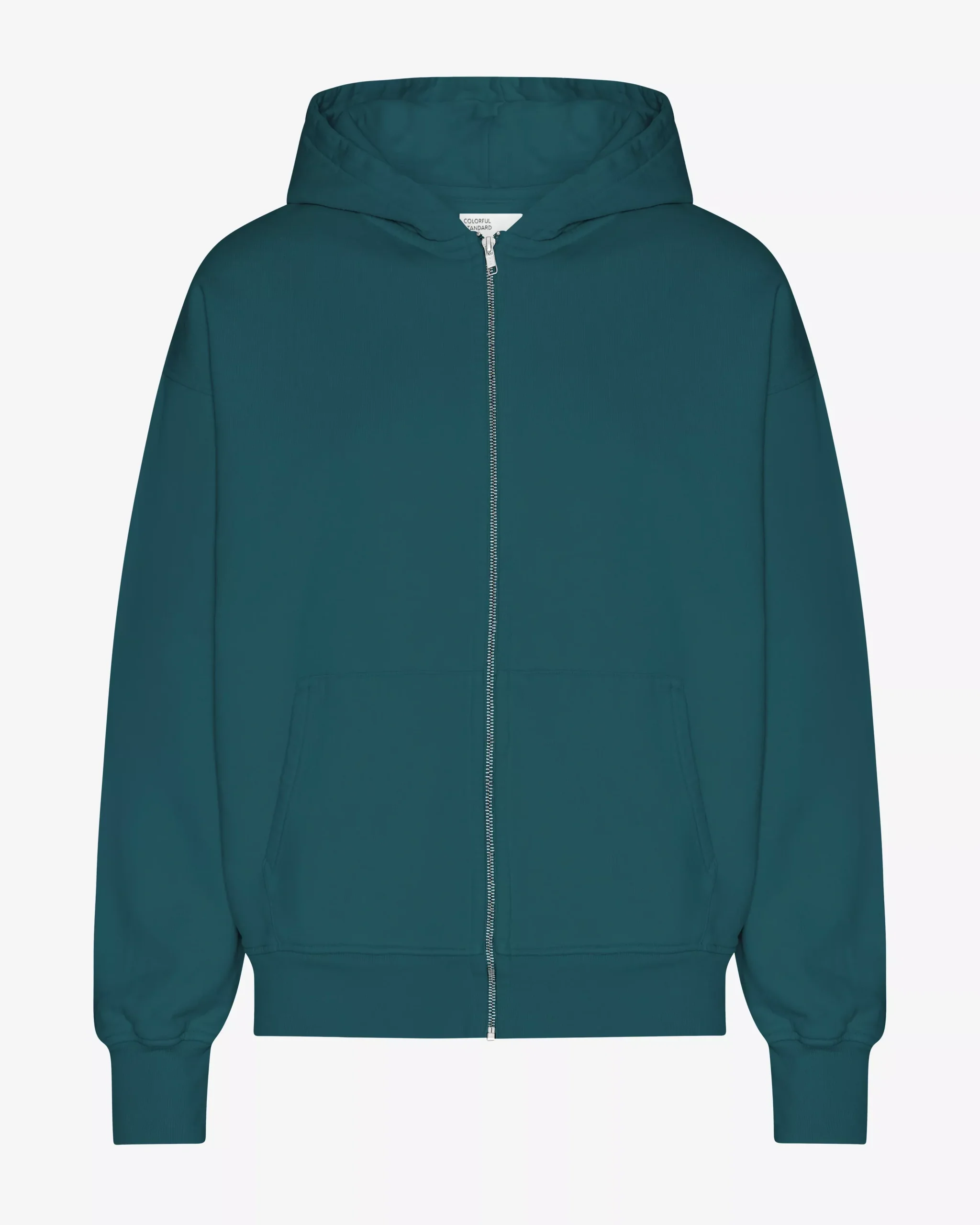 Organic Oversized Zip Hood - Ocean Green