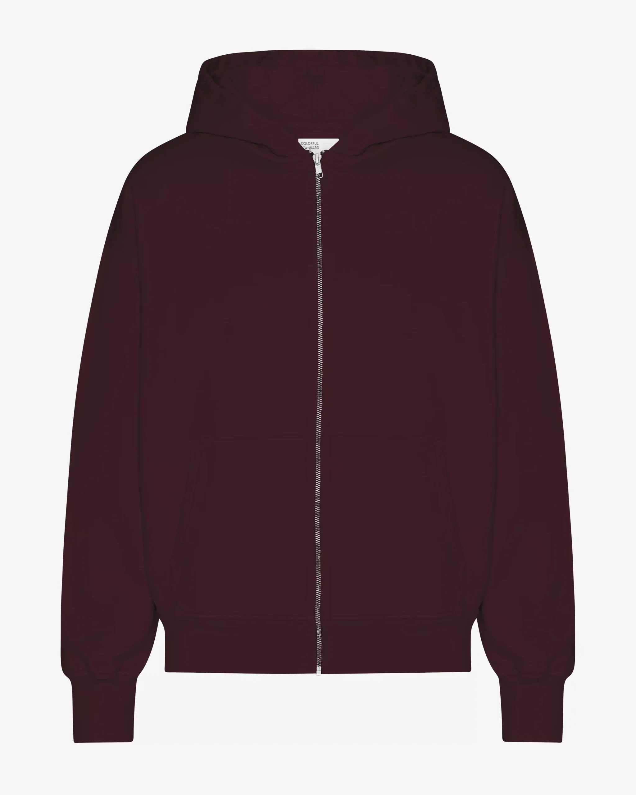 Organic Oversized Zip Hood - Oxblood Red