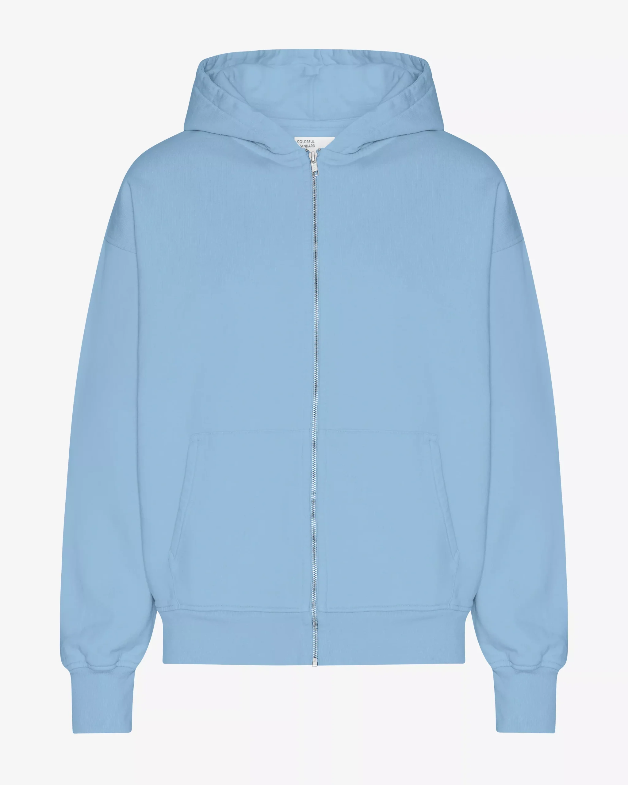 Organic Oversized Zip Hood - Seaside Blue