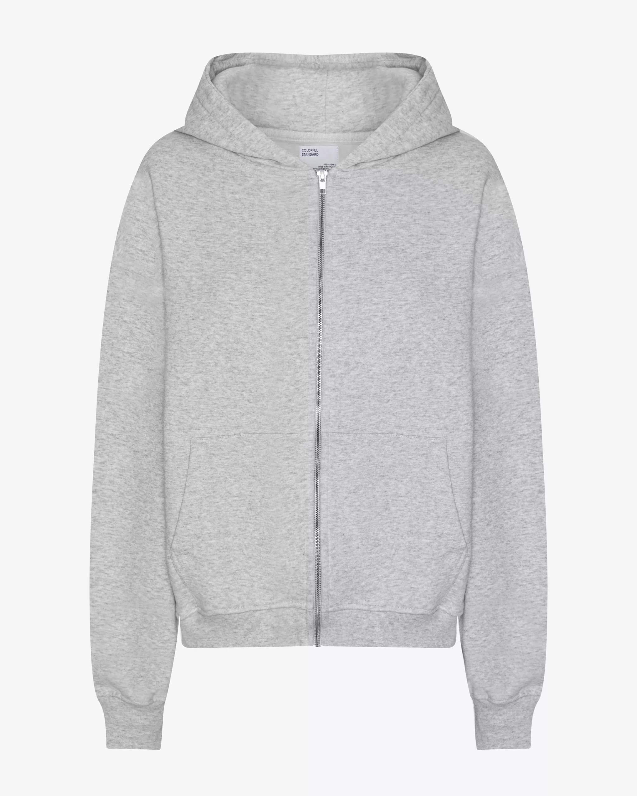 Organic Oversized Zip Hood - Snow Melange