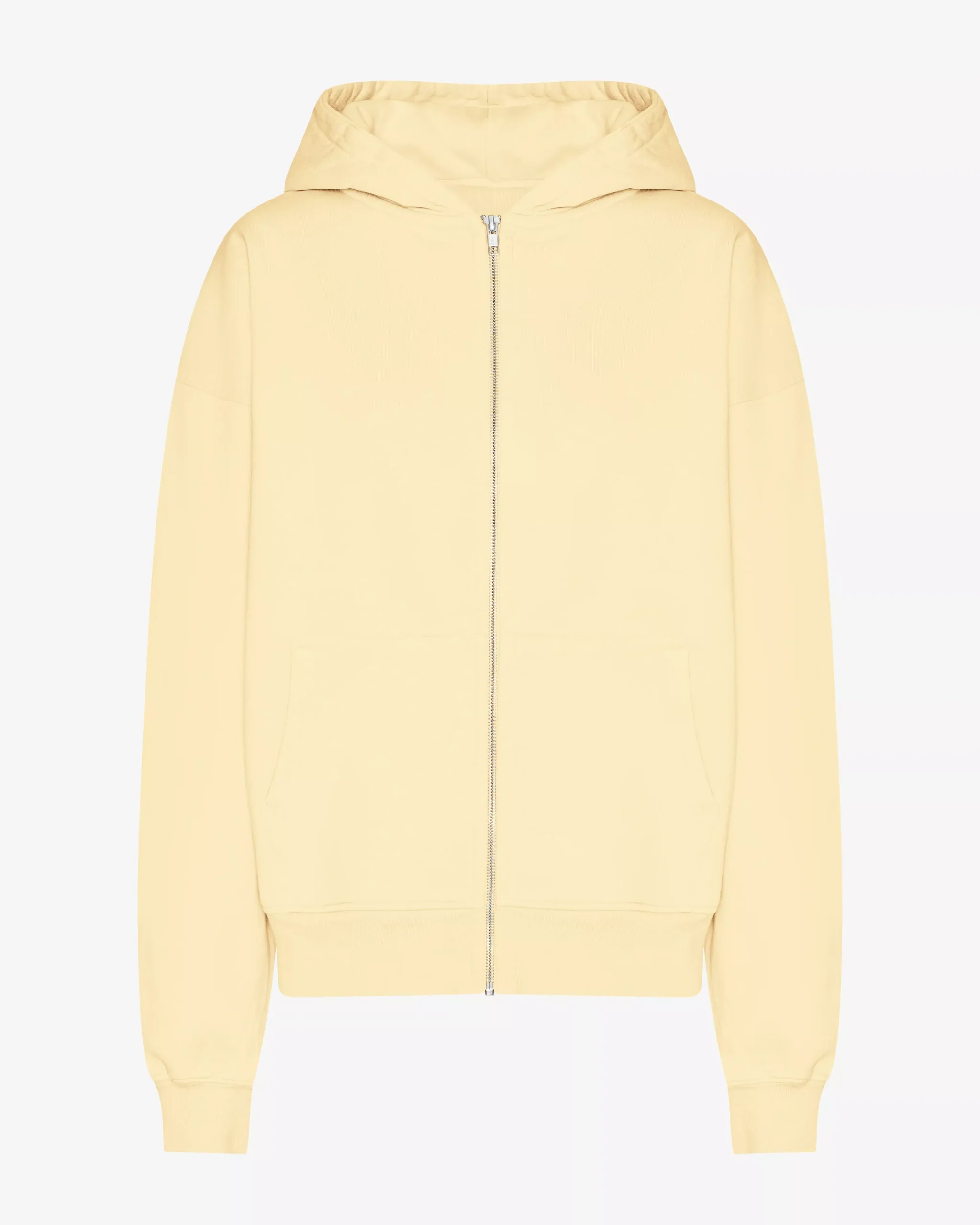 Organic Oversized Zip Hood - Soft Yellow