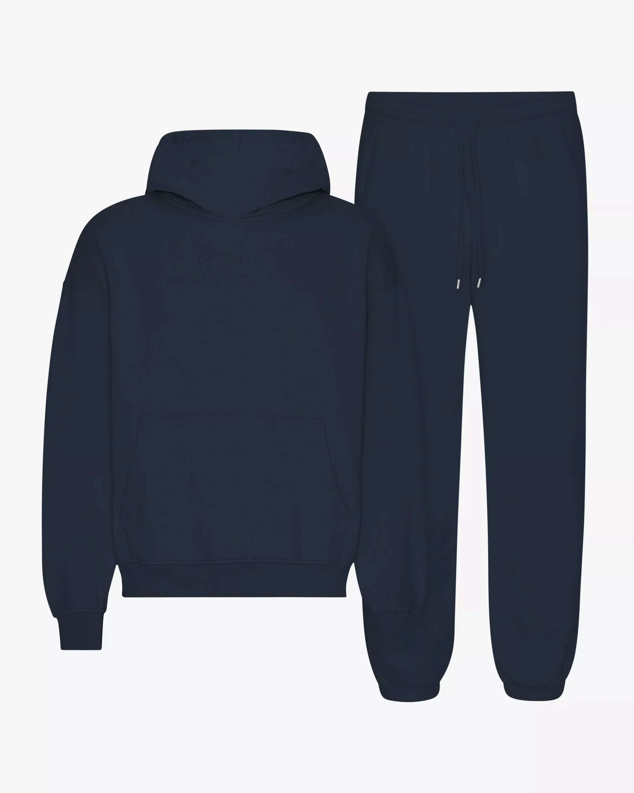 Organic Relaxed Hood Sweatsuit - Navy Blue