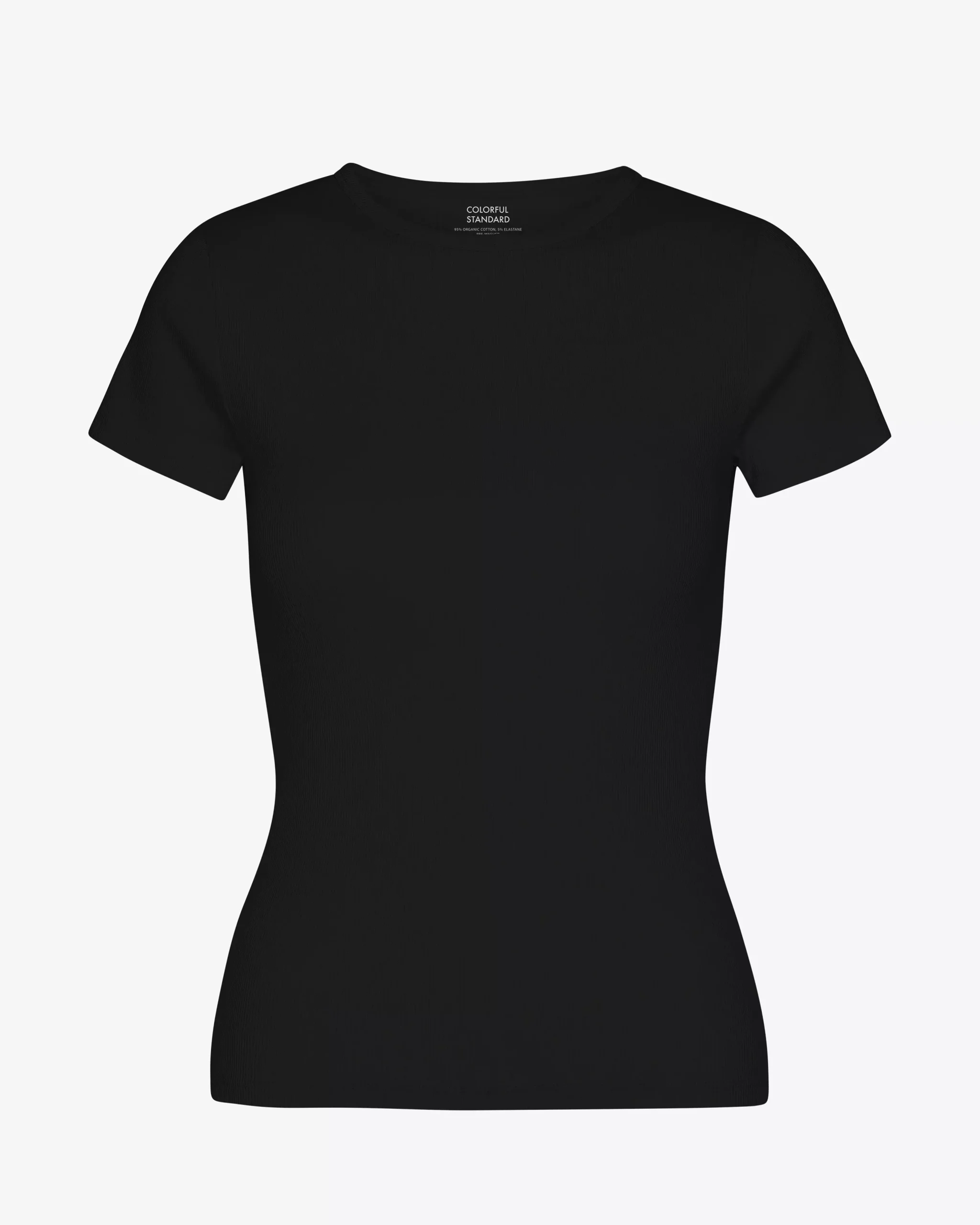 Organic Rib T-Shirt - Deep Black