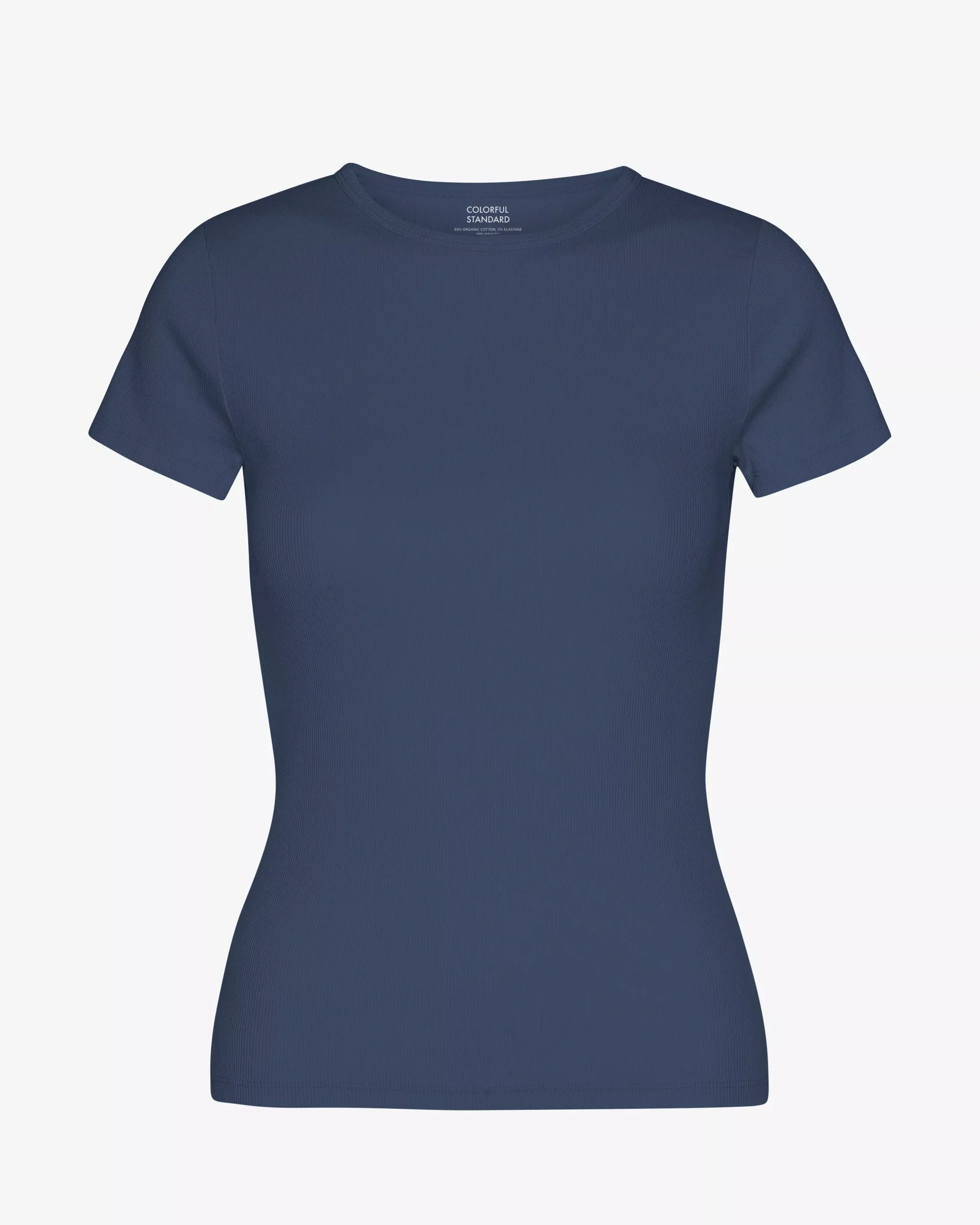 Organic Rib T-Shirt - Petrol Blue
