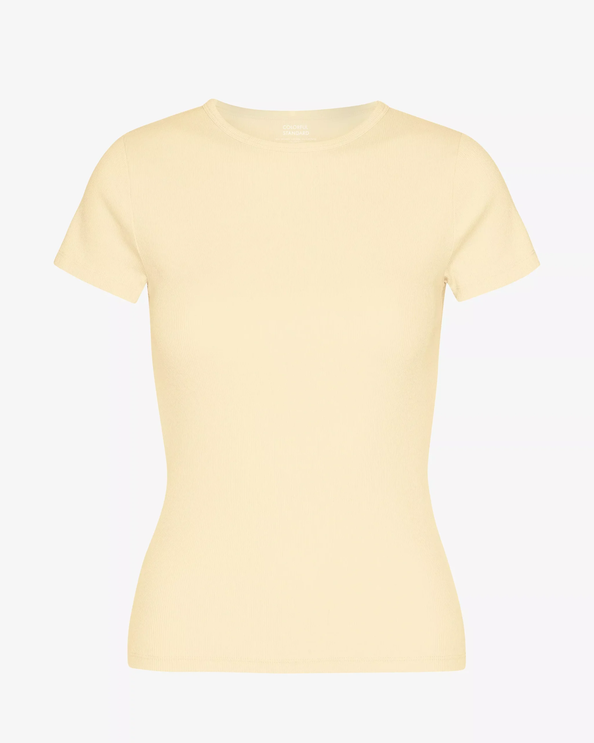 Organic Rib T-Shirt - Soft Yellow