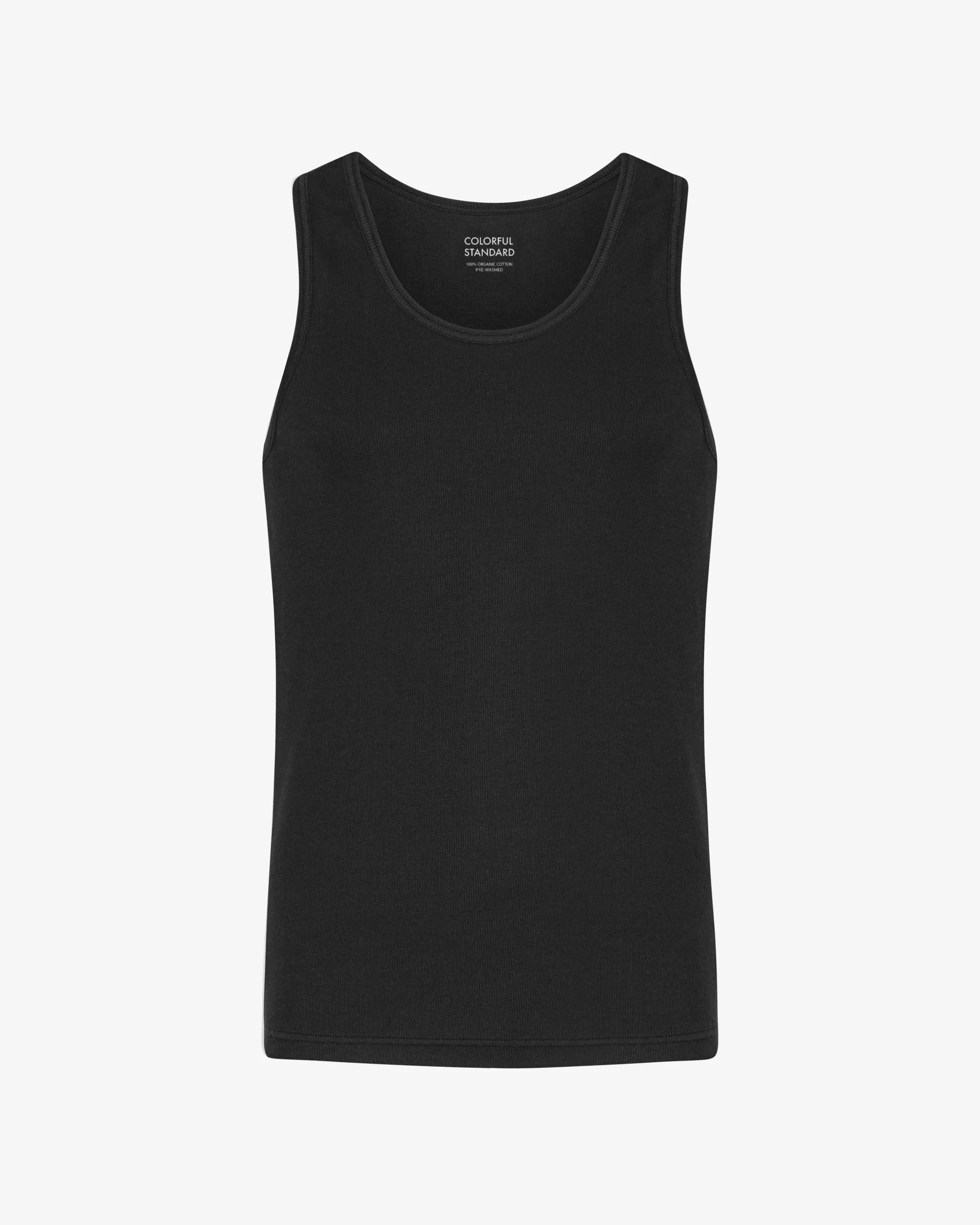 Organic Rib Tank Top - Deep Black