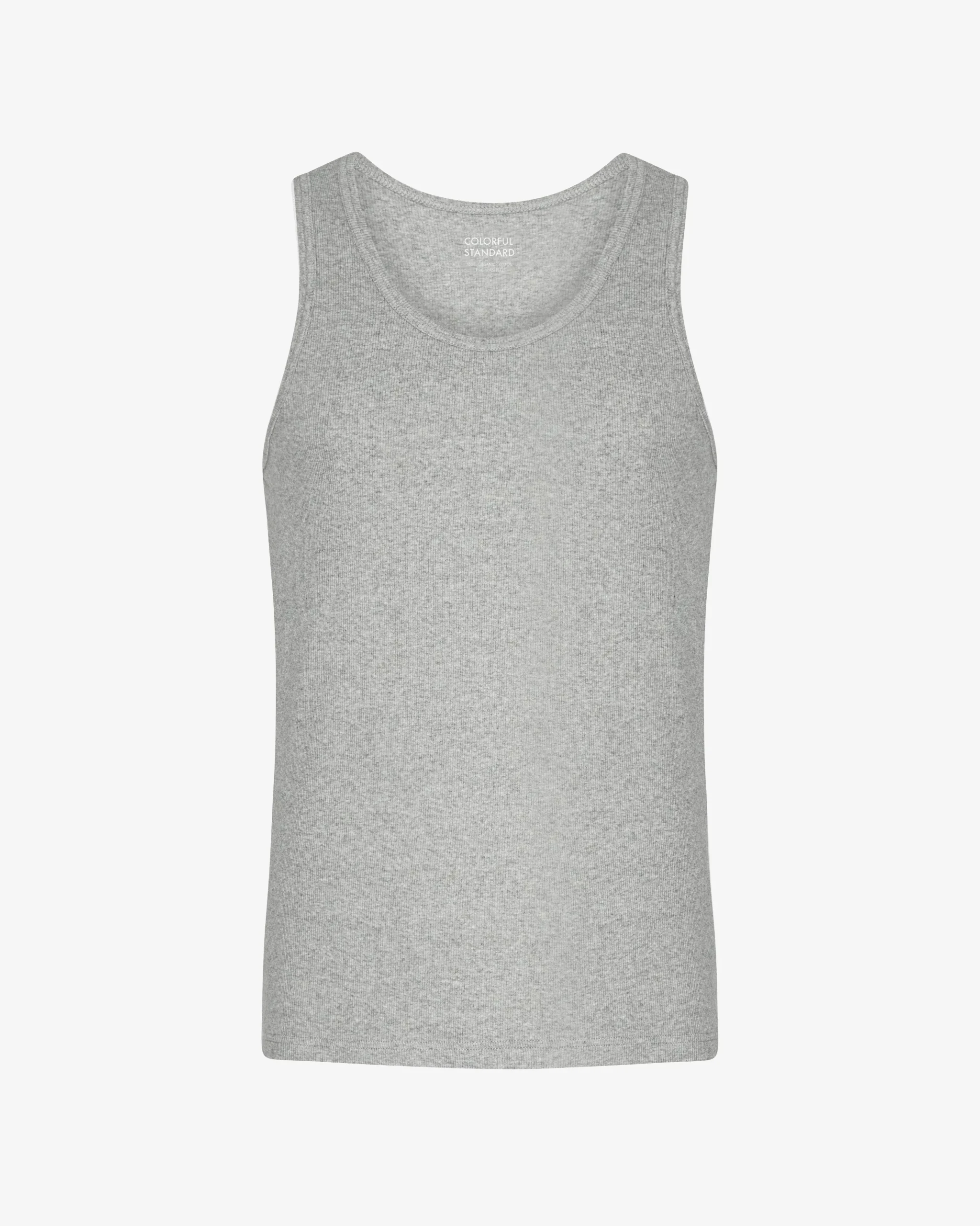 Organic Rib Tank Top - Heather Grey