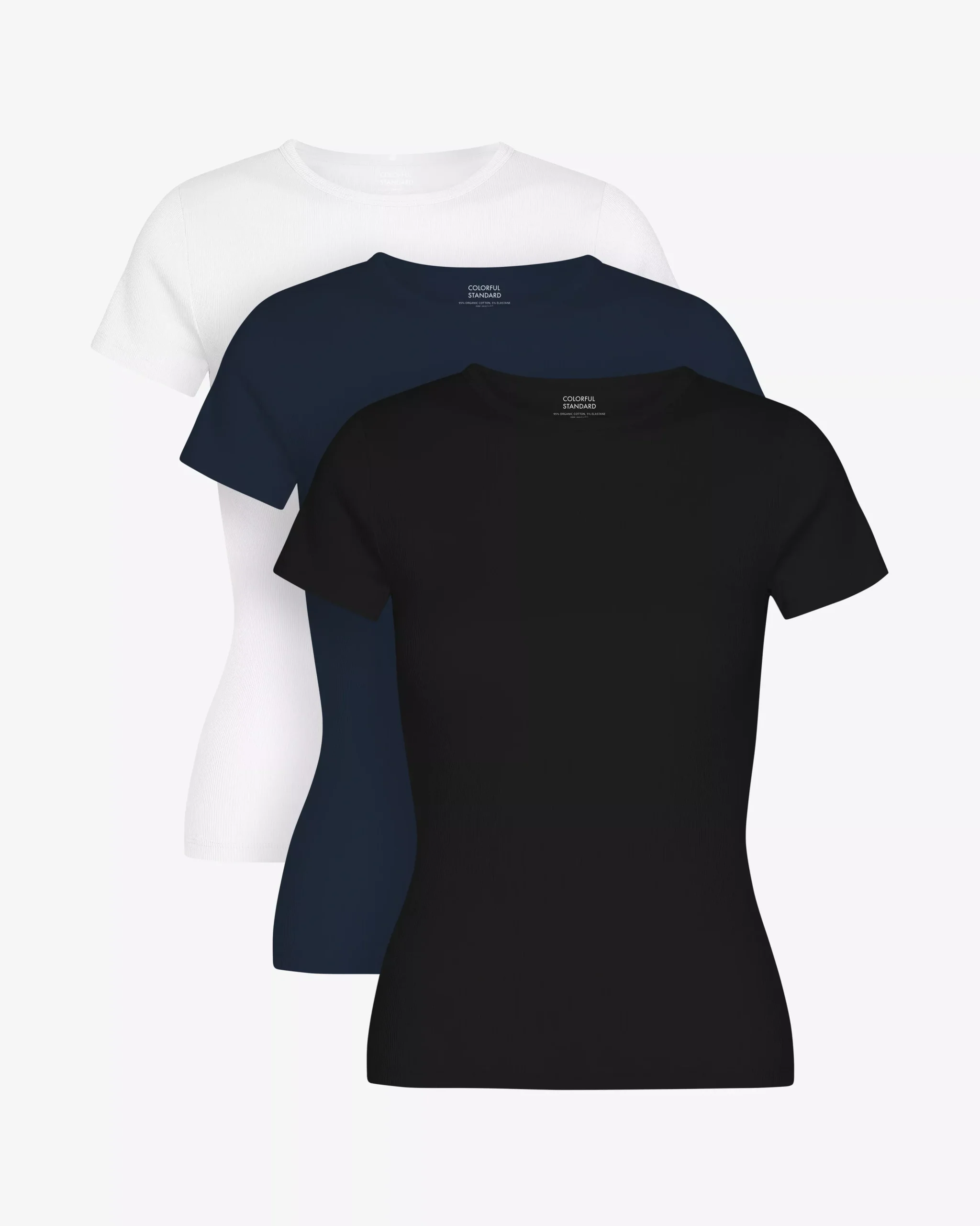 Organic Rib Tee - Mixed 04 (3-Pack)