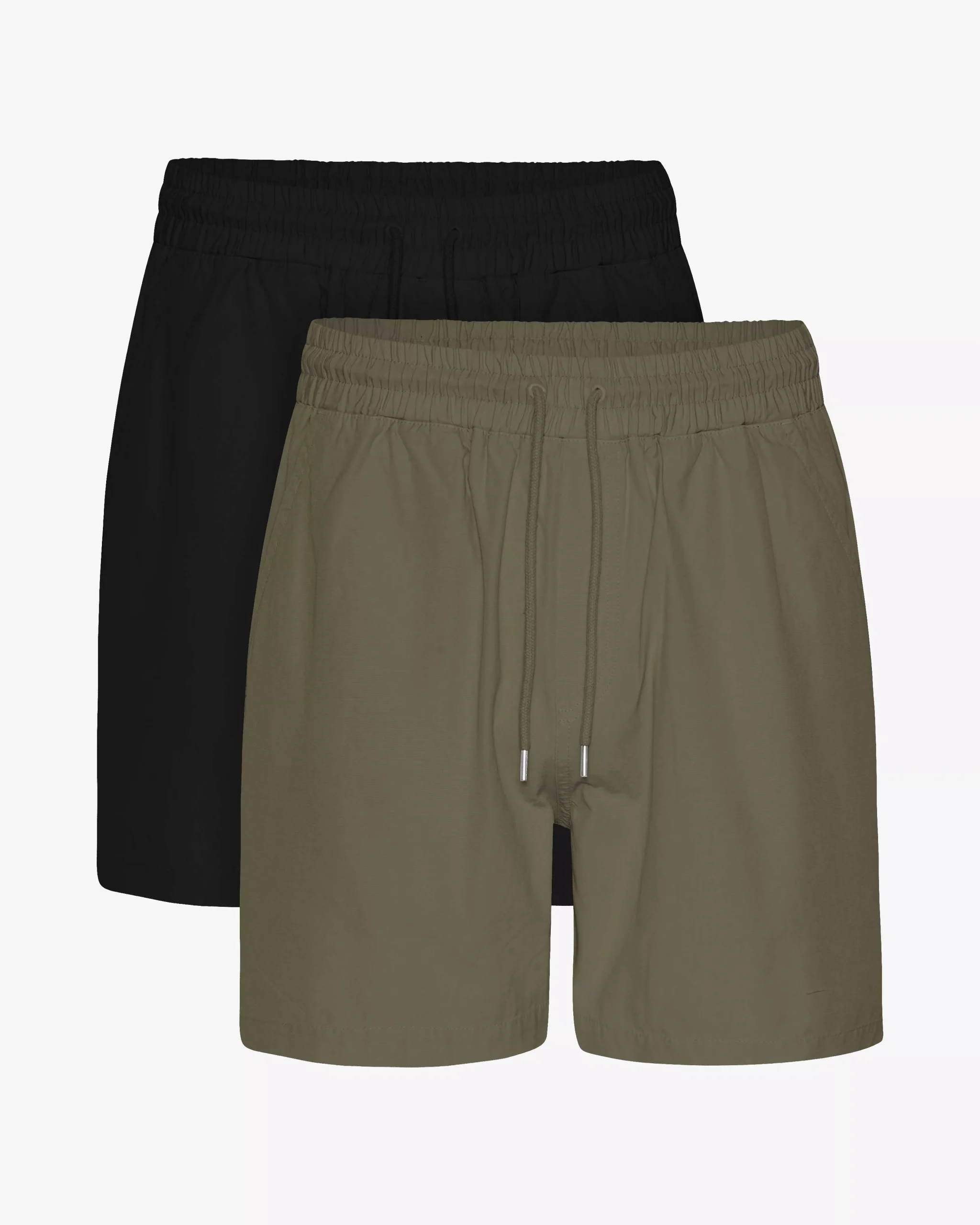 Organic Twill Shorts - Deep Black & Dusty Olive (2-Pack)