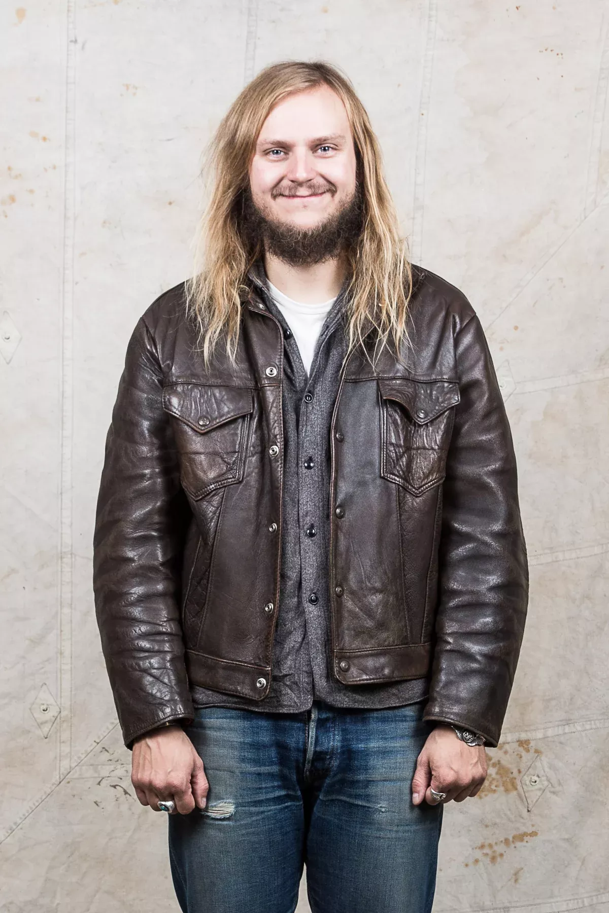 Original Vintage Levi's Shorthorn Big E Lined Leather Jacket