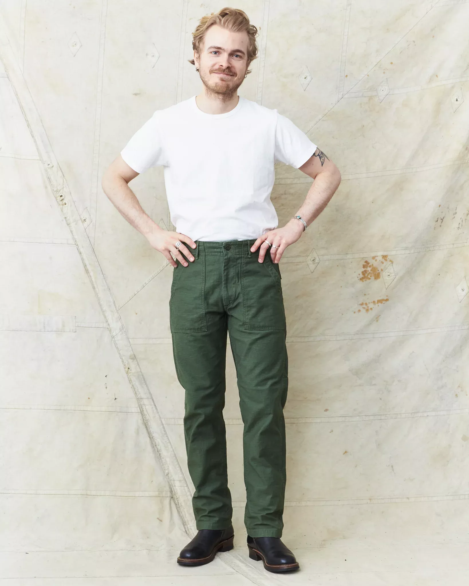 OrSlow 01-5032-16K Slim Fatigue Pants Green